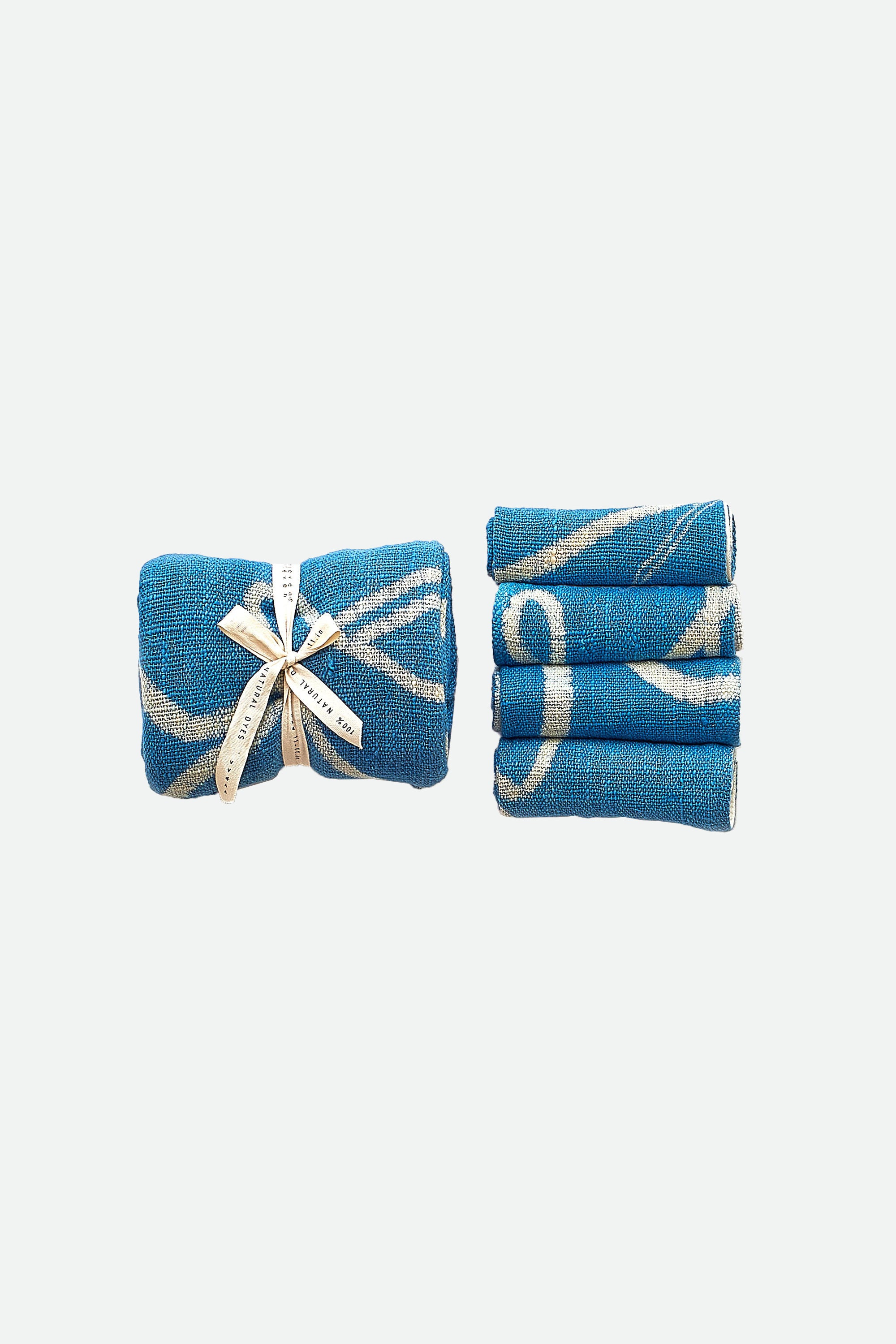 Medium Indigo Hand Painted Towel Set