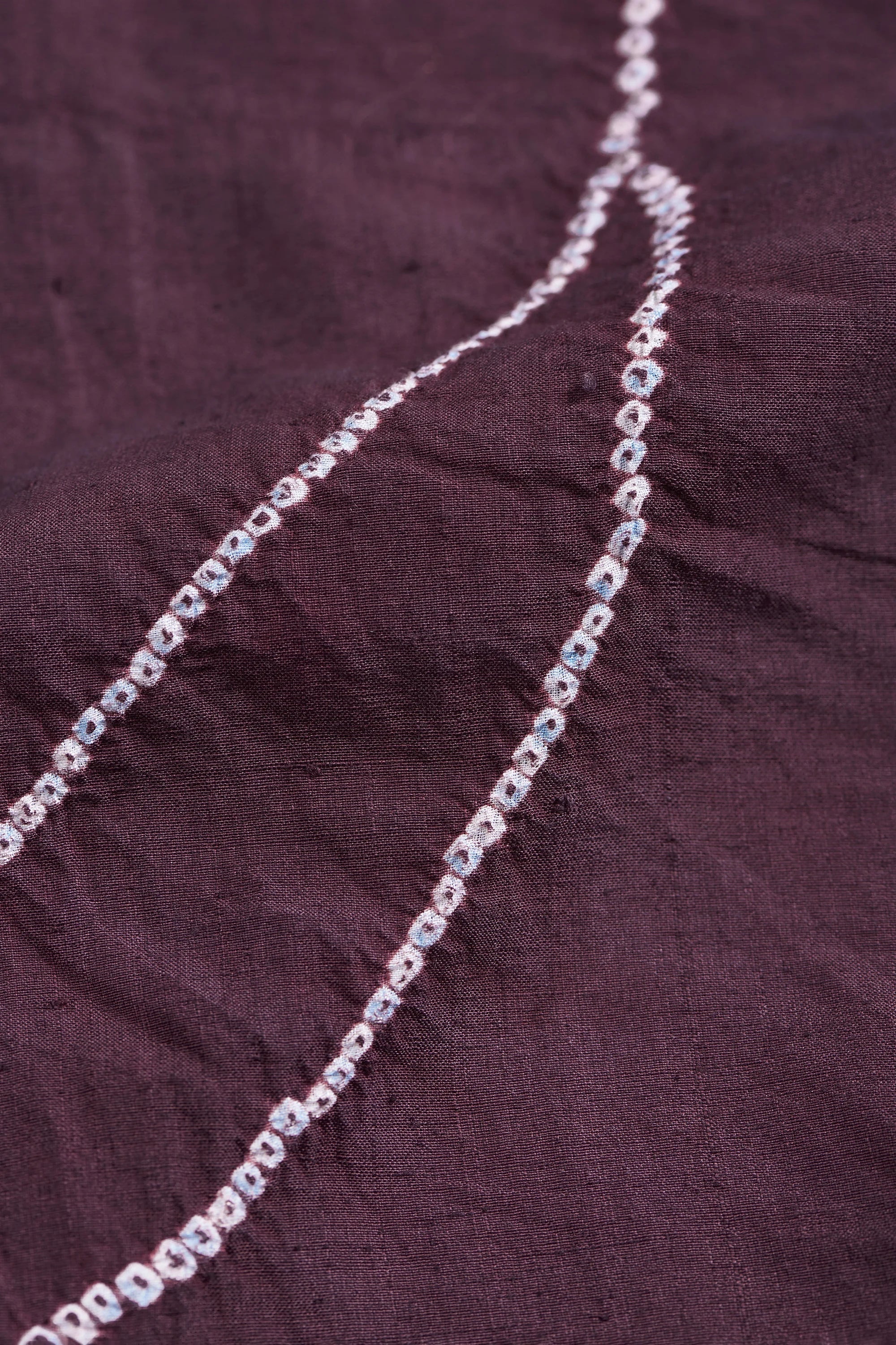 Purple Red Cotton Silk Bandhani Shirt