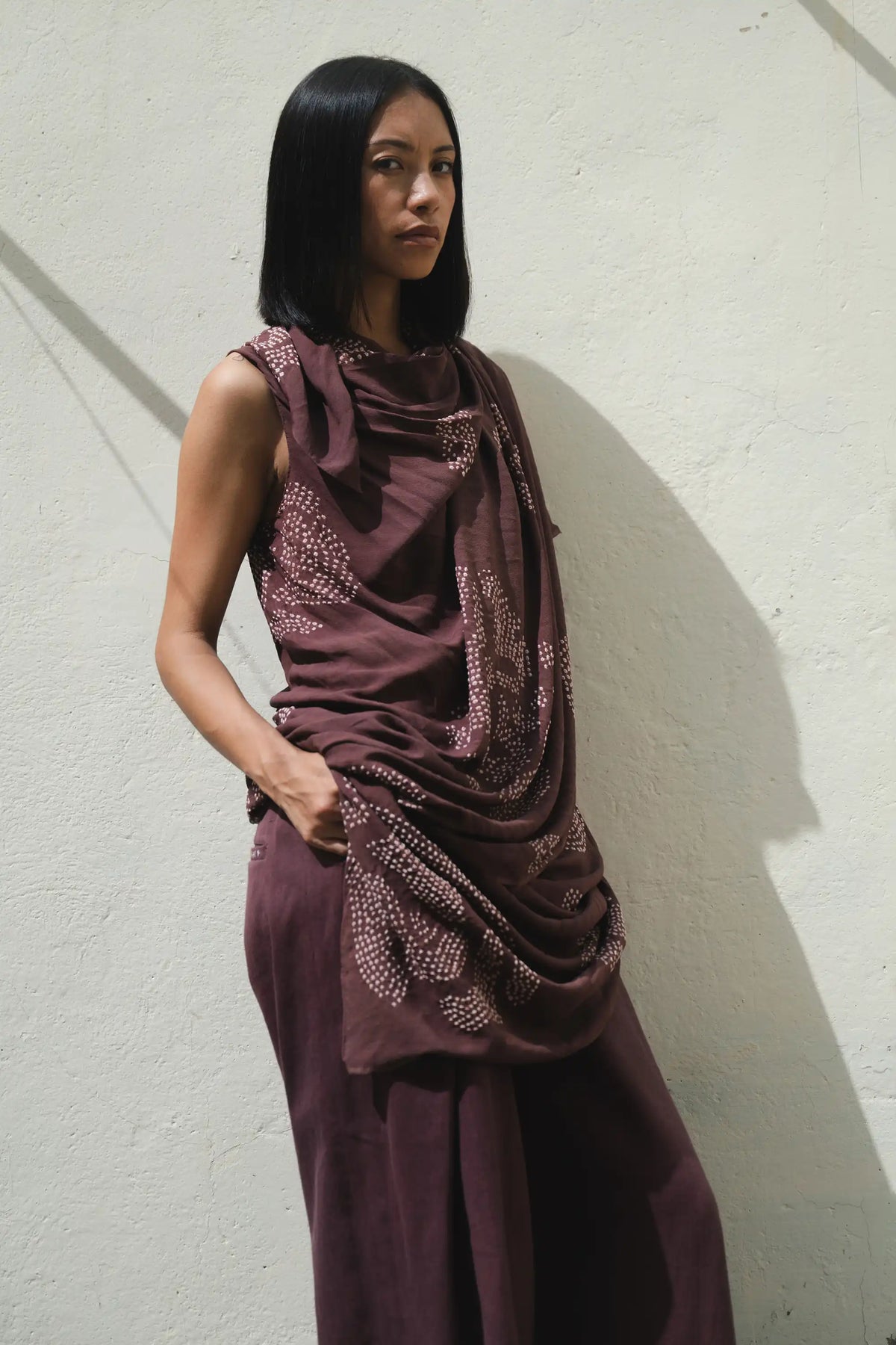 Purple Red Bandhani Top