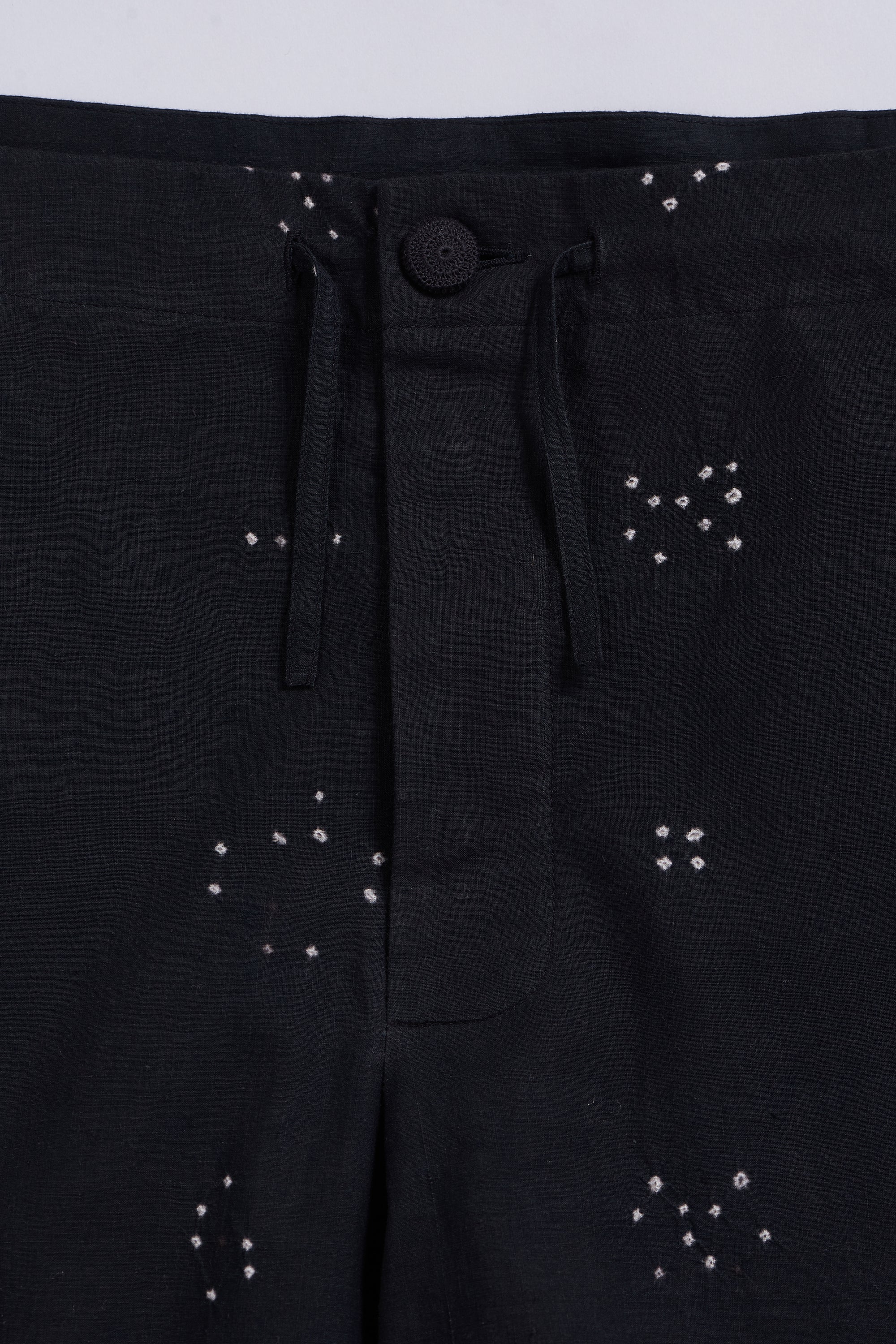 Bandhani String Pants in Black