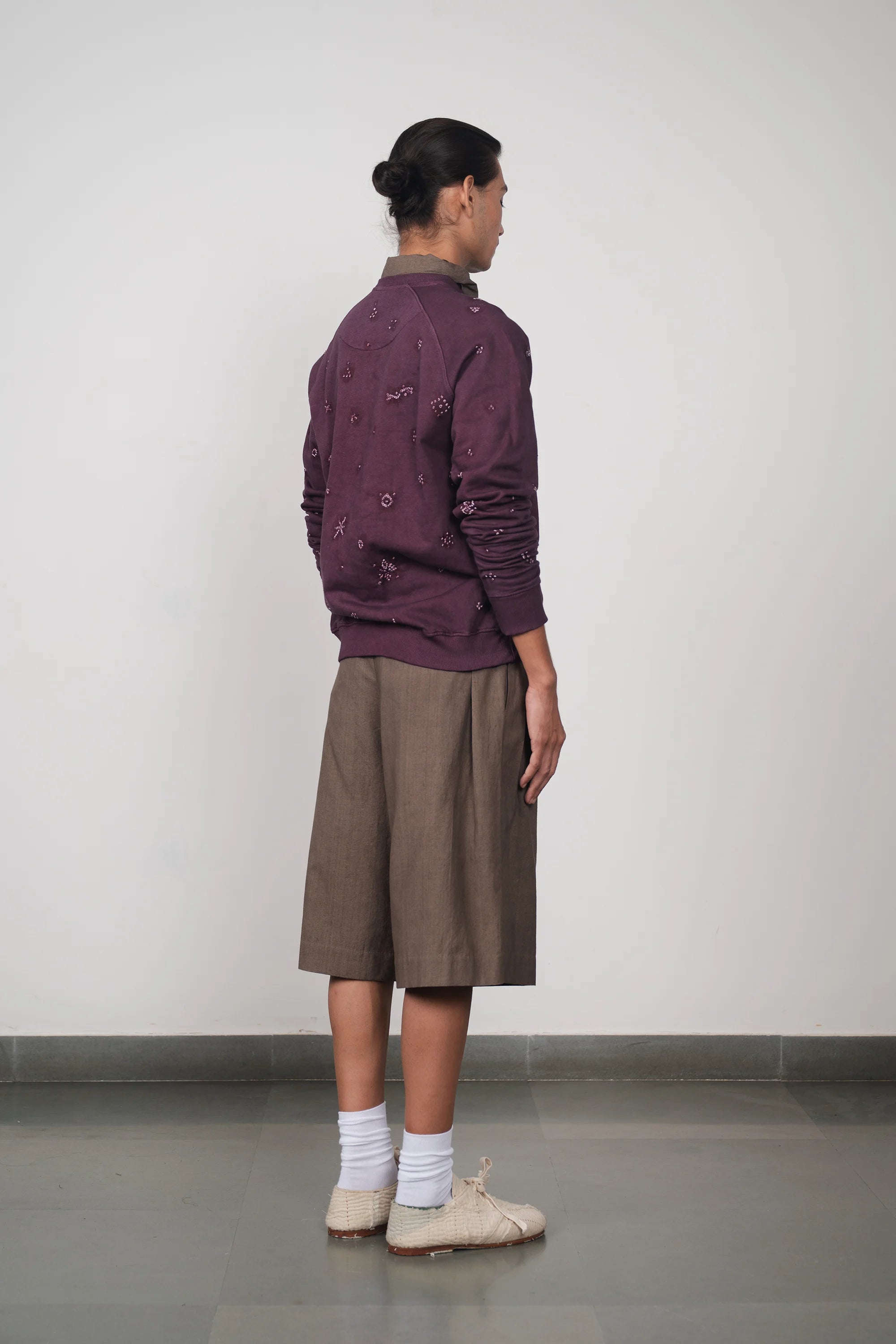 Bandhani Sweatshirt in Purple Red