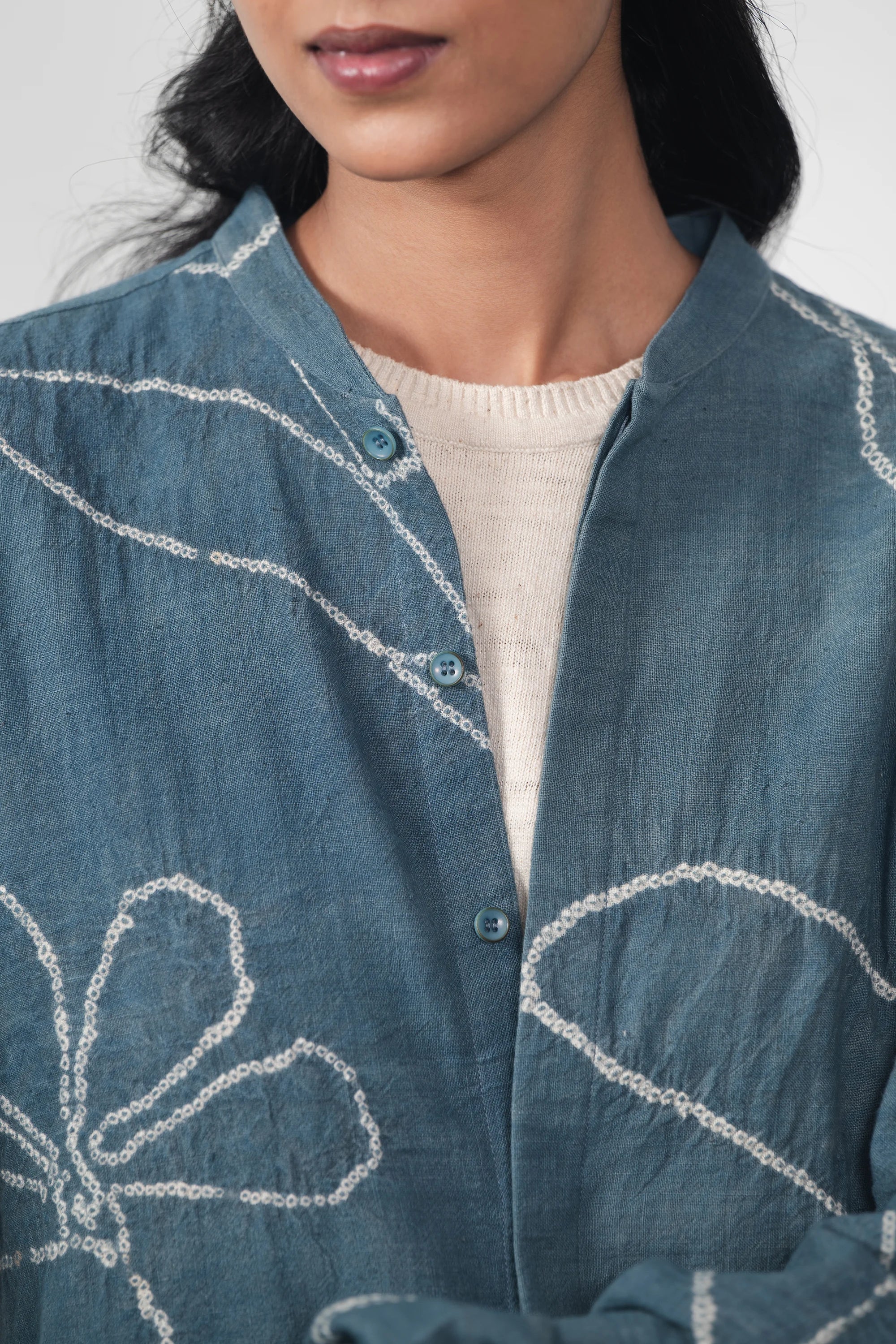 Shirt Handspun Cotton with Sargam Bandhani