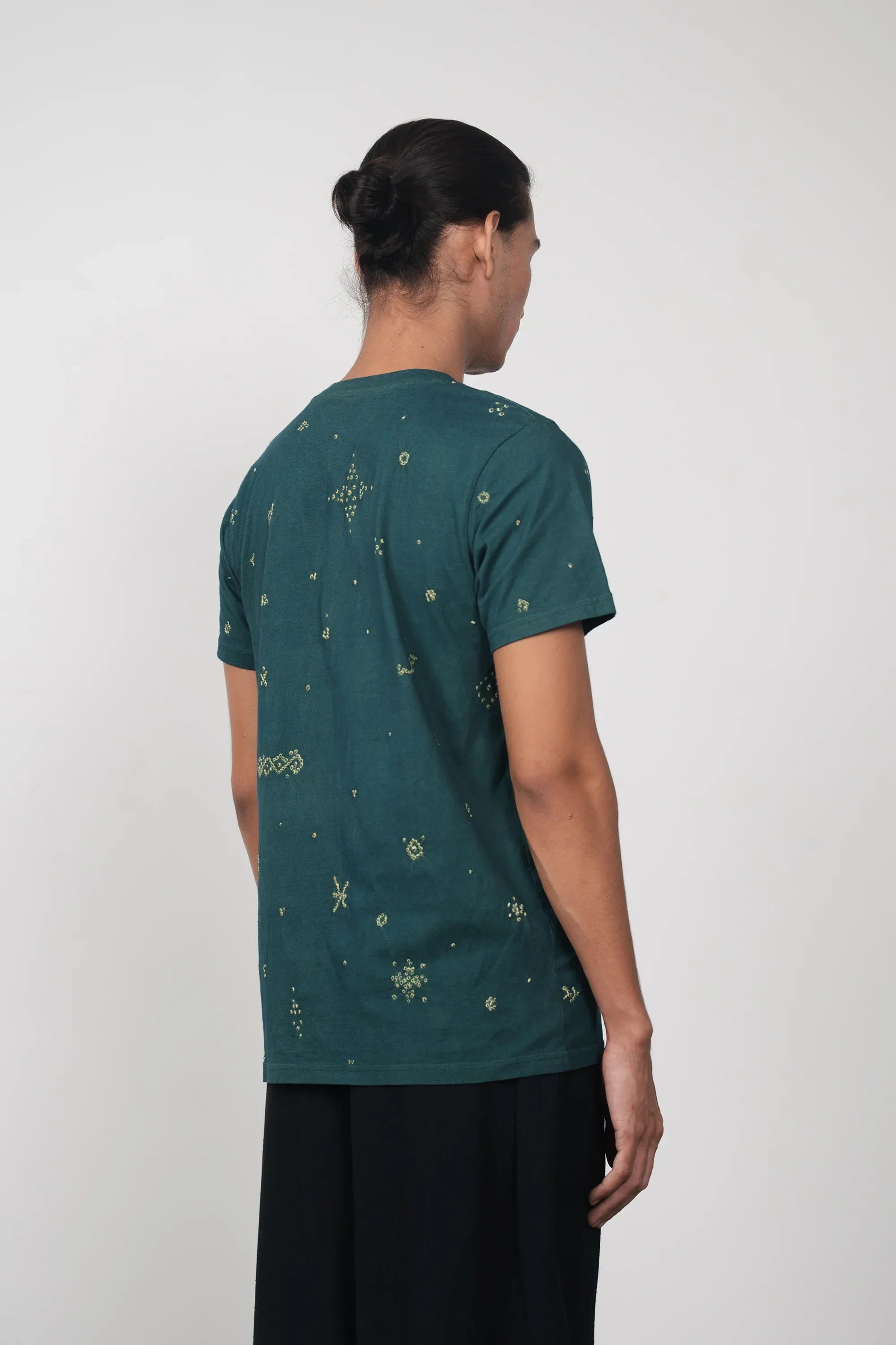 Bottle Green Bandhani Tee