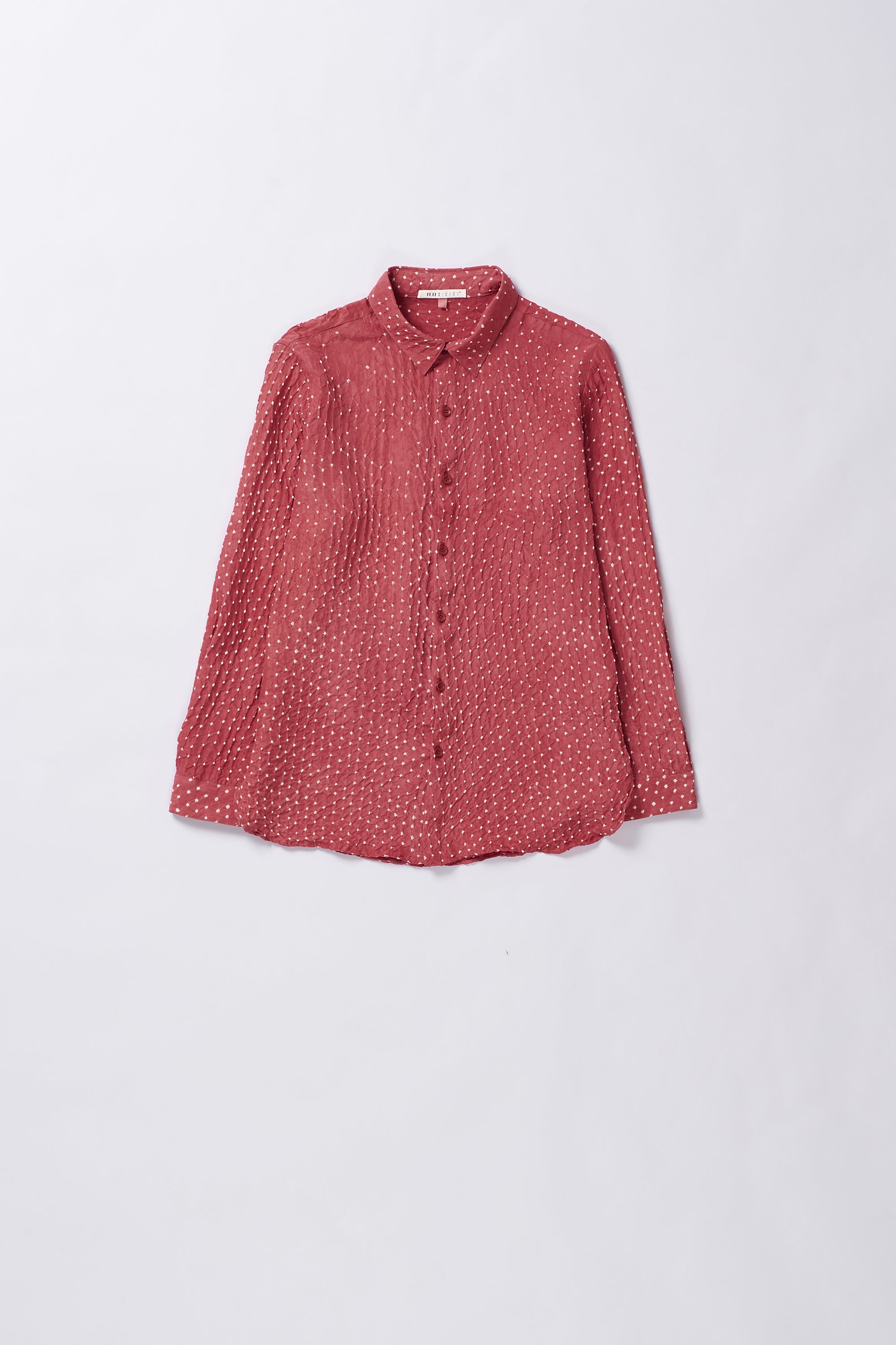 RELAXED FIT BANDHANI SHIRT DYED IN FRENCH ROSE