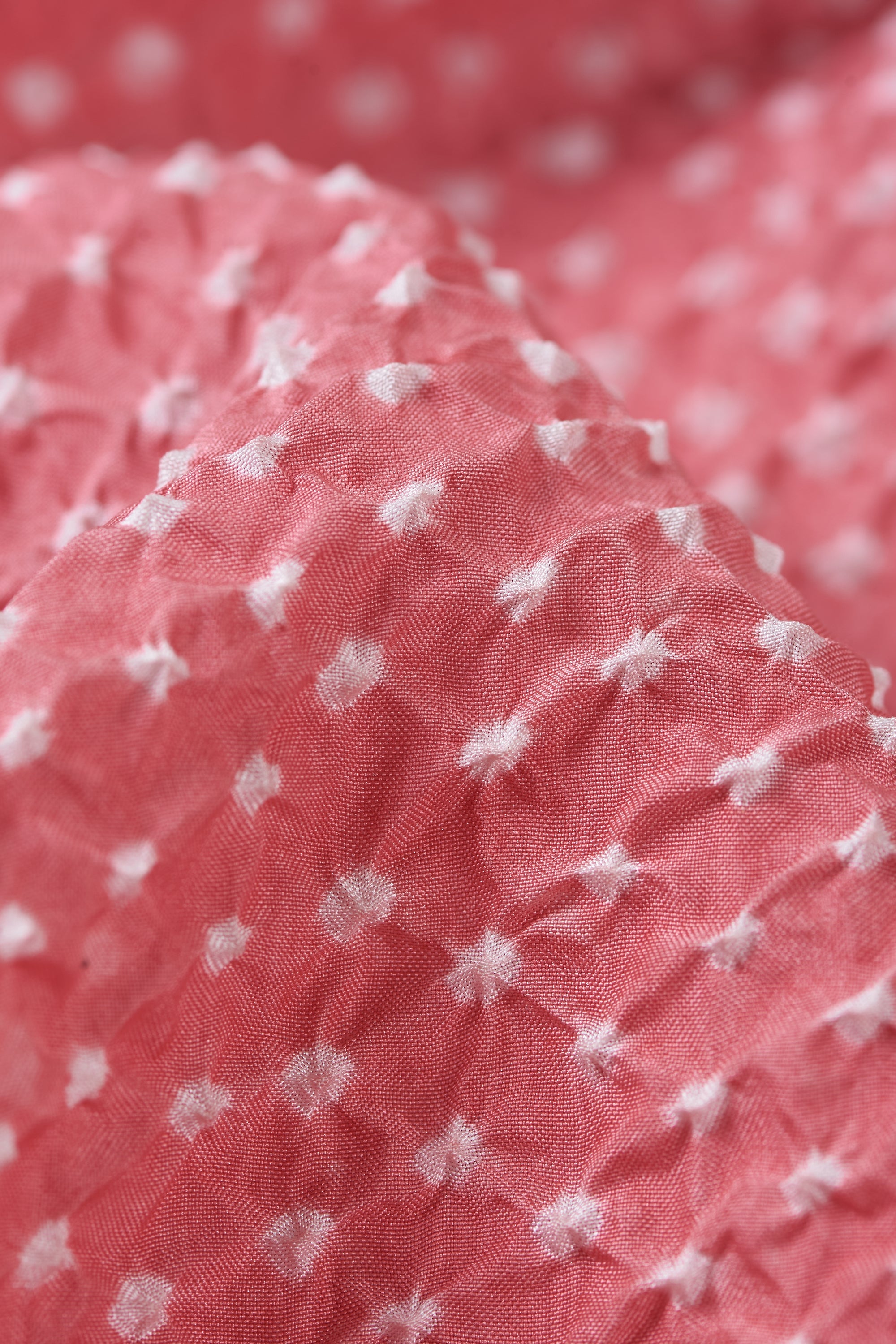 PINK WOOD DYED SILK BANDHANI SHIRT