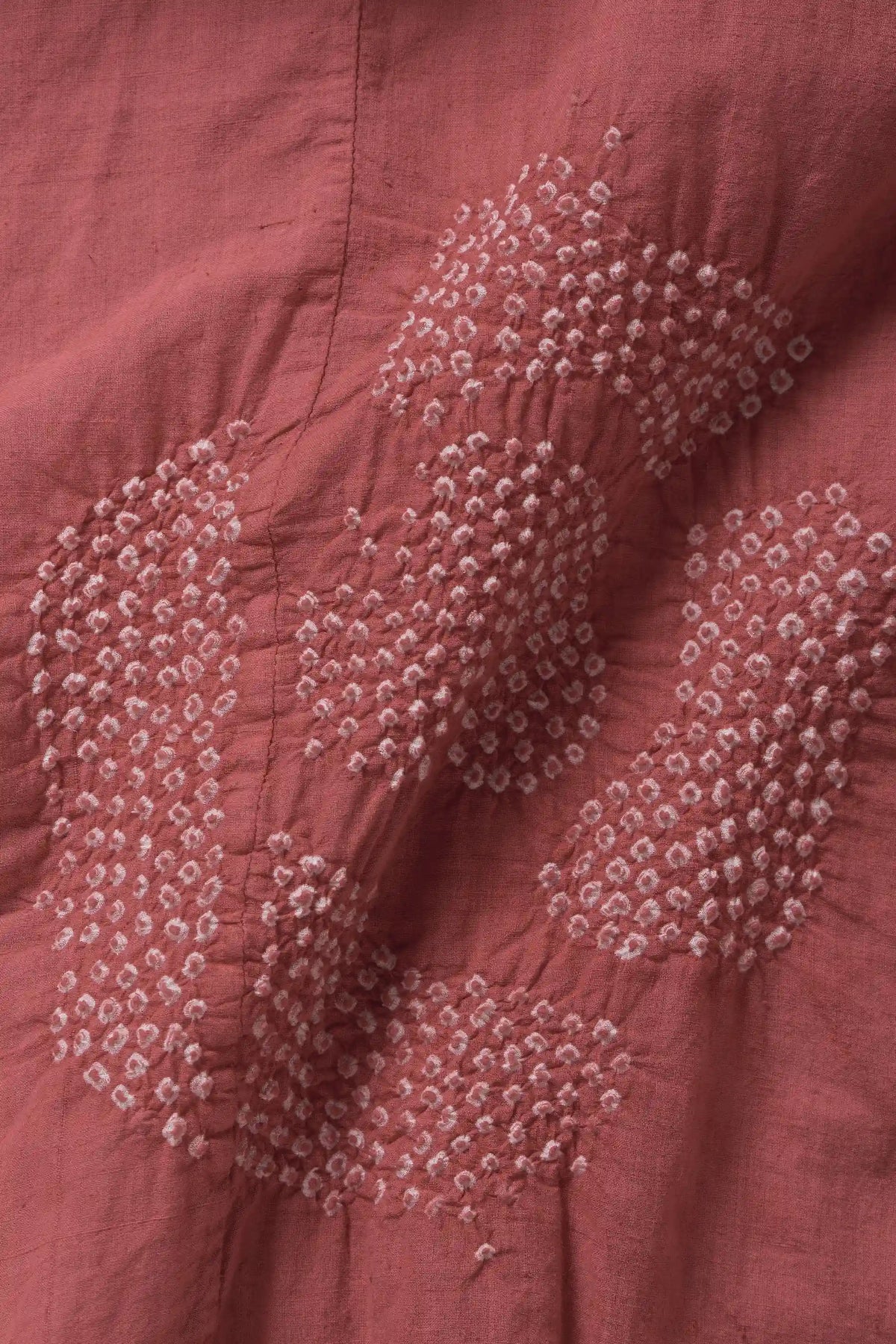 Cotton Bandhani Shirt in Pink Wood