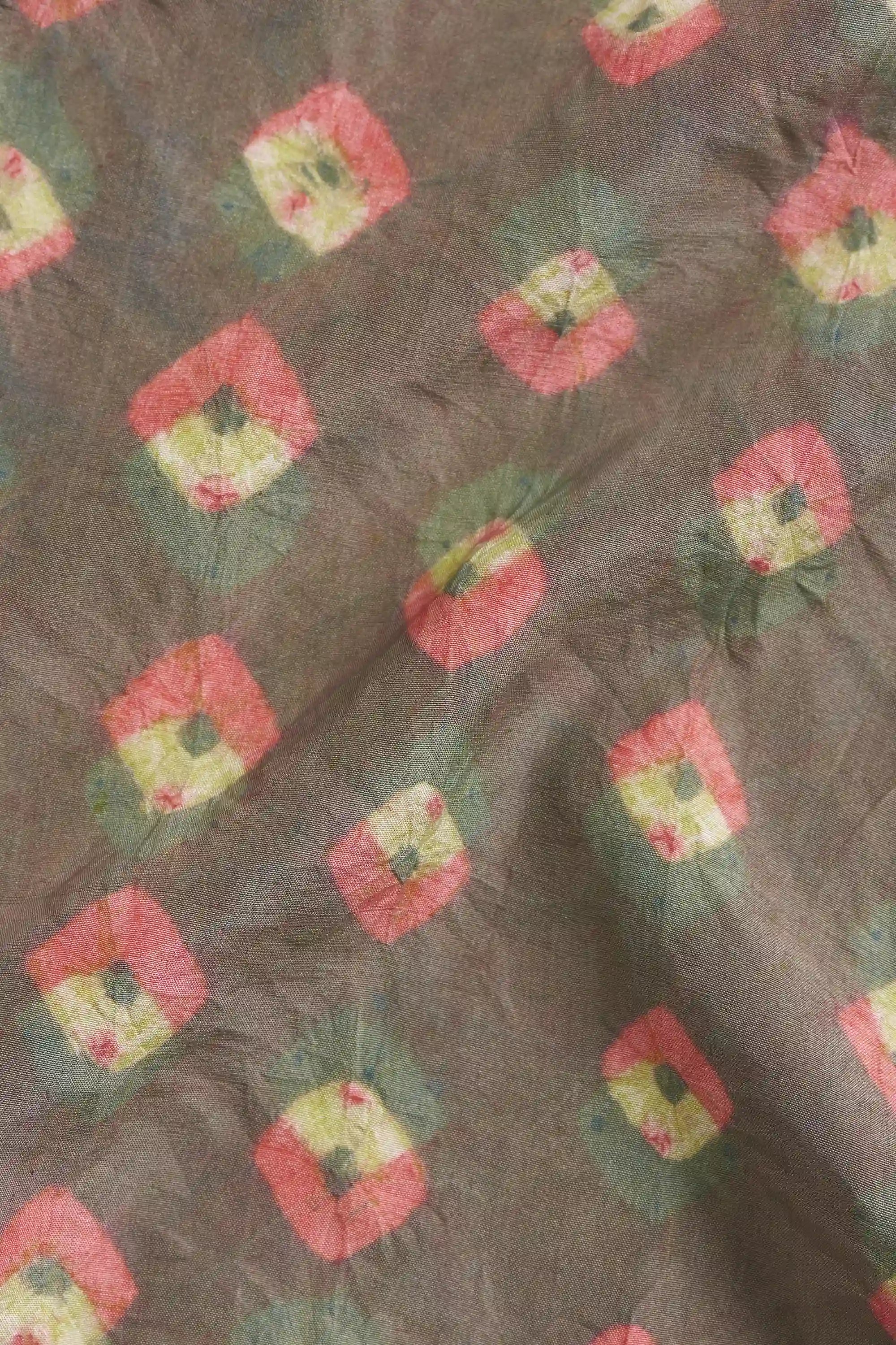 Fabric close-up with bandhani work