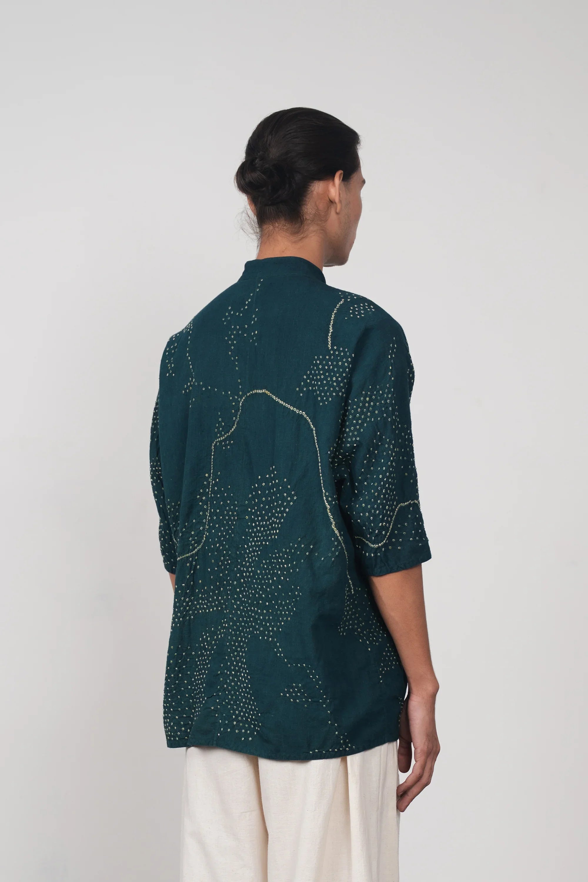 Kimono Sleeve Bottle Green Shirt