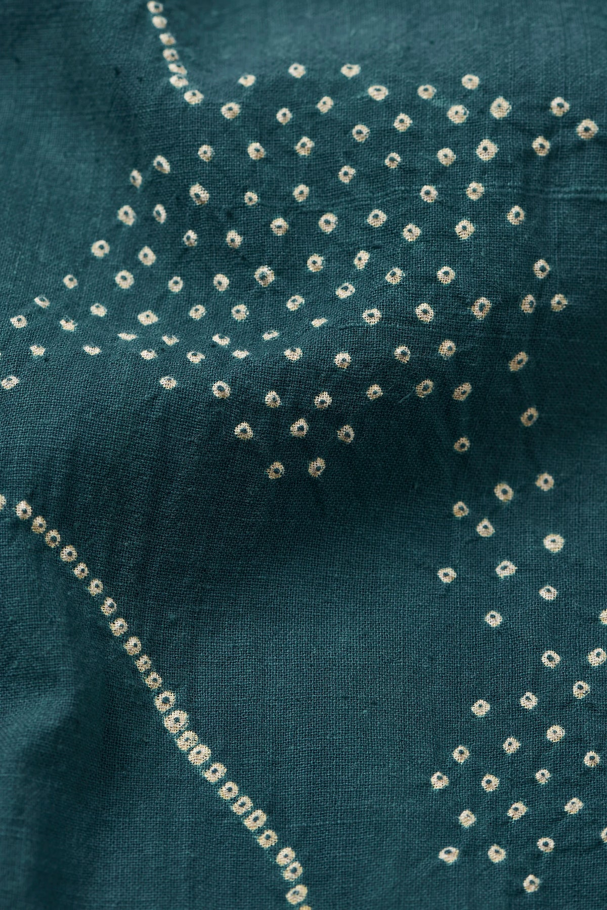 Bottle Green Organic Cotton Bandhani Shirt