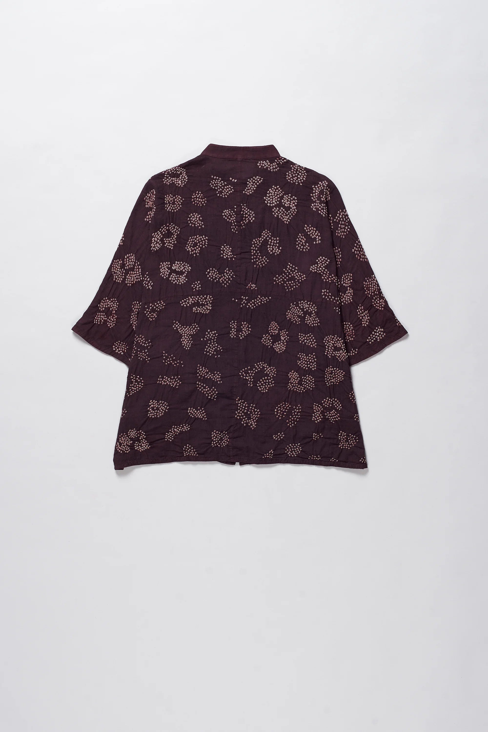 Purple Red Cotton Bandhani Shirt