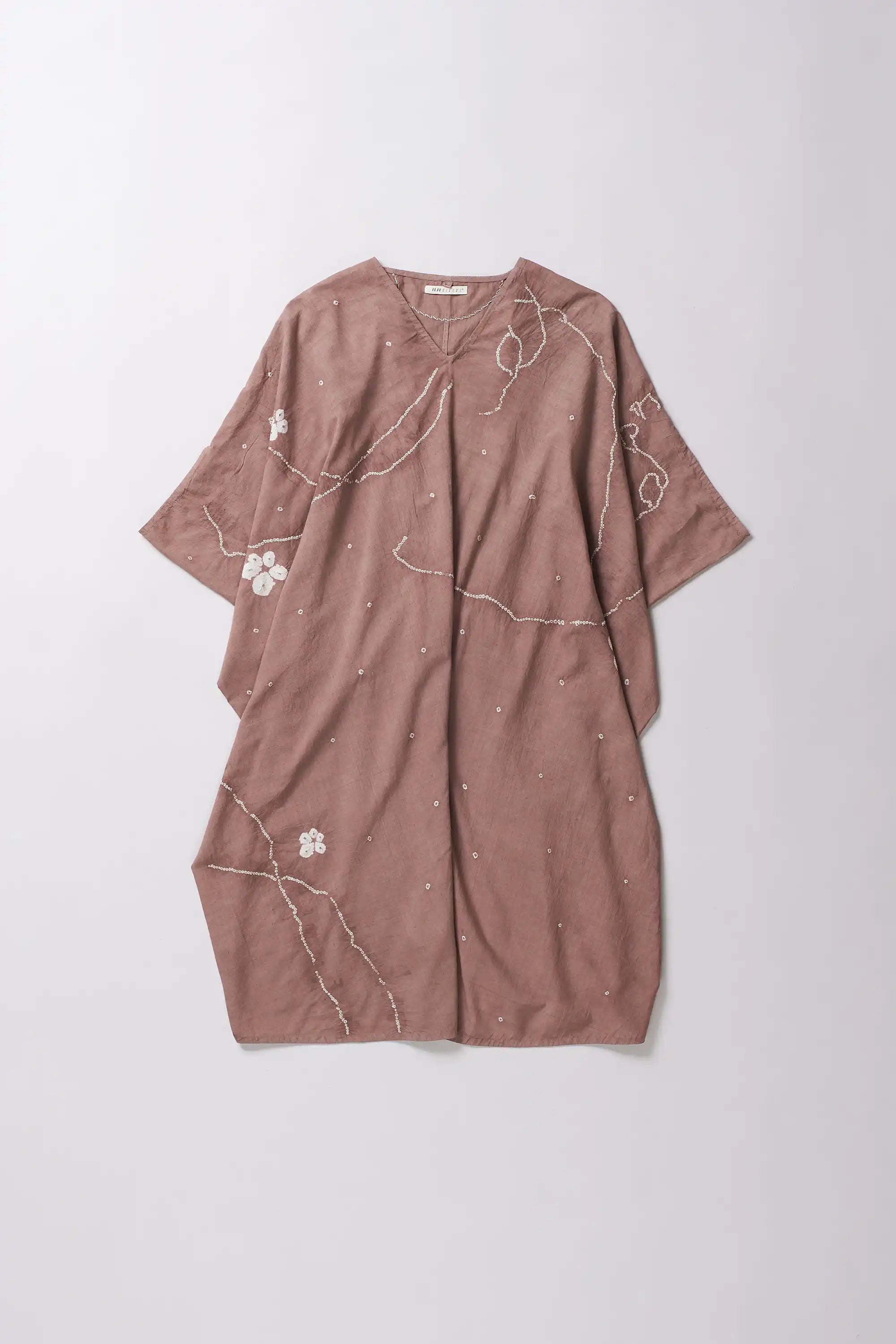 Front image of a cotton old rose dress