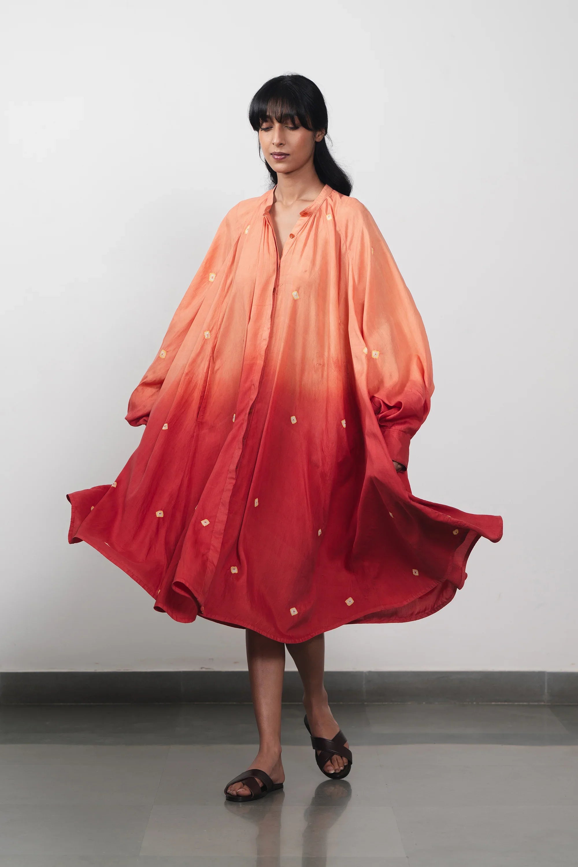 Multi Color Bandhani Silk Dress