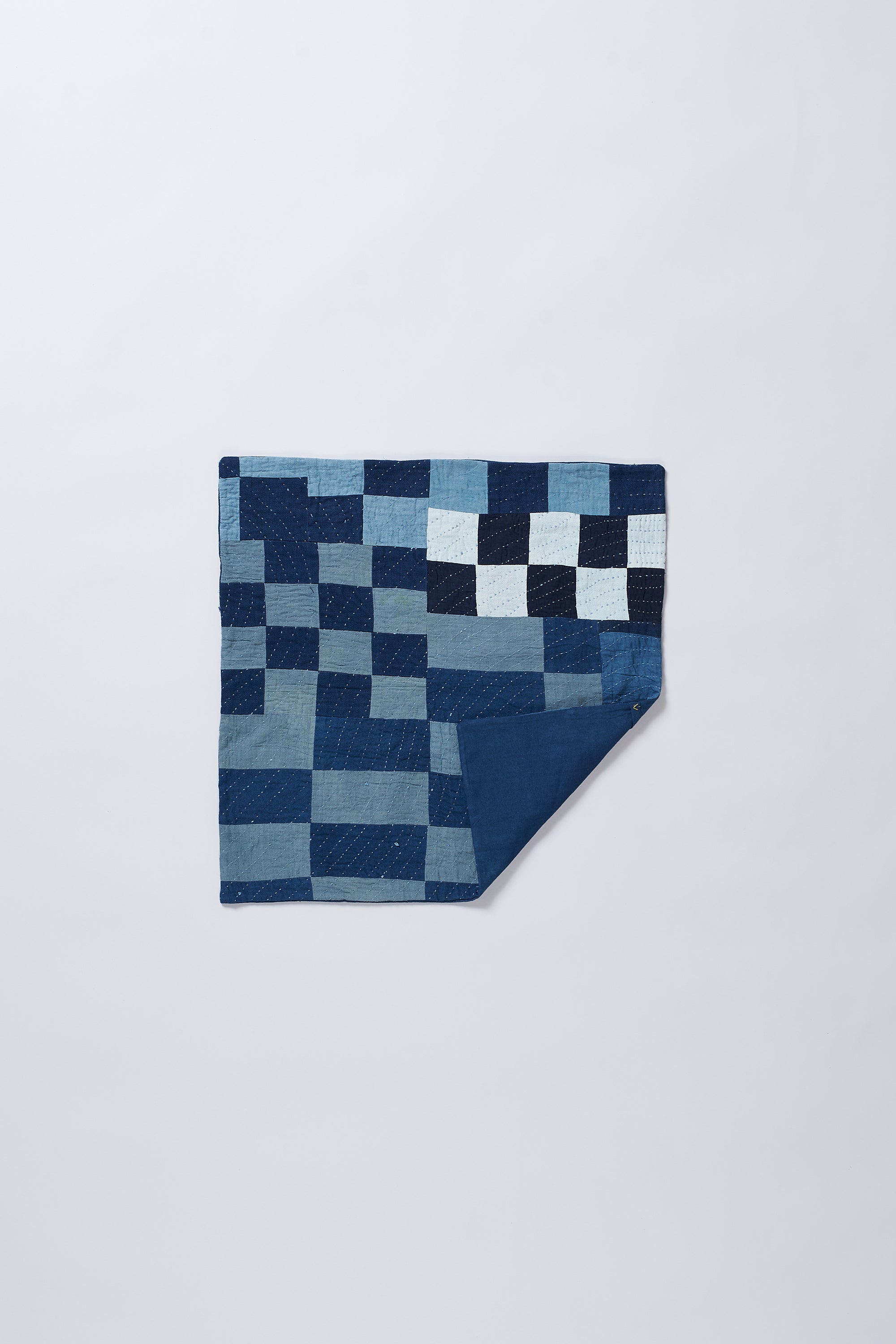 Patchwork Kantha Cushion Cover in Shades Of Indigo