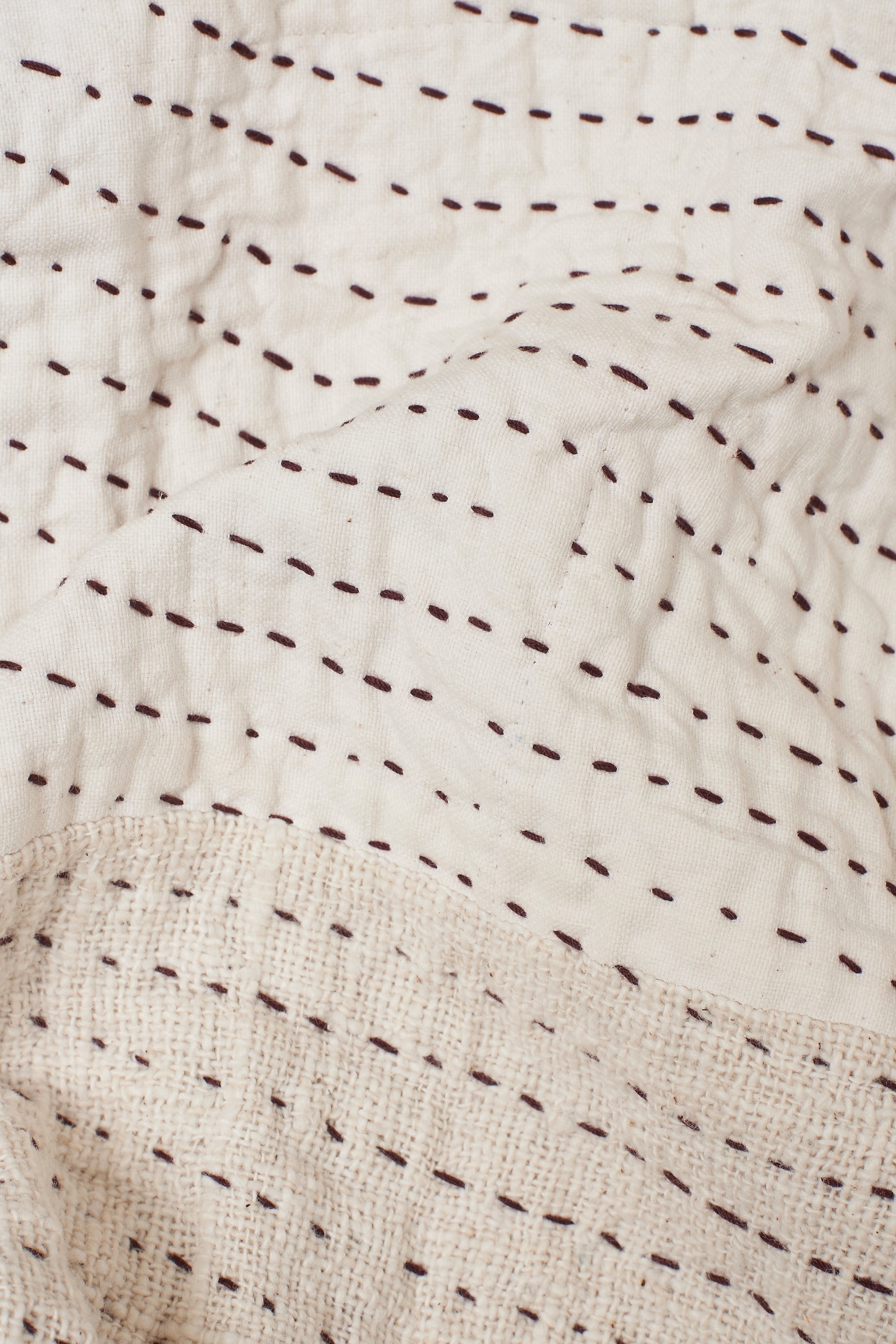 Hand Embroidered Patchwork Quilt in Shades Of Wine