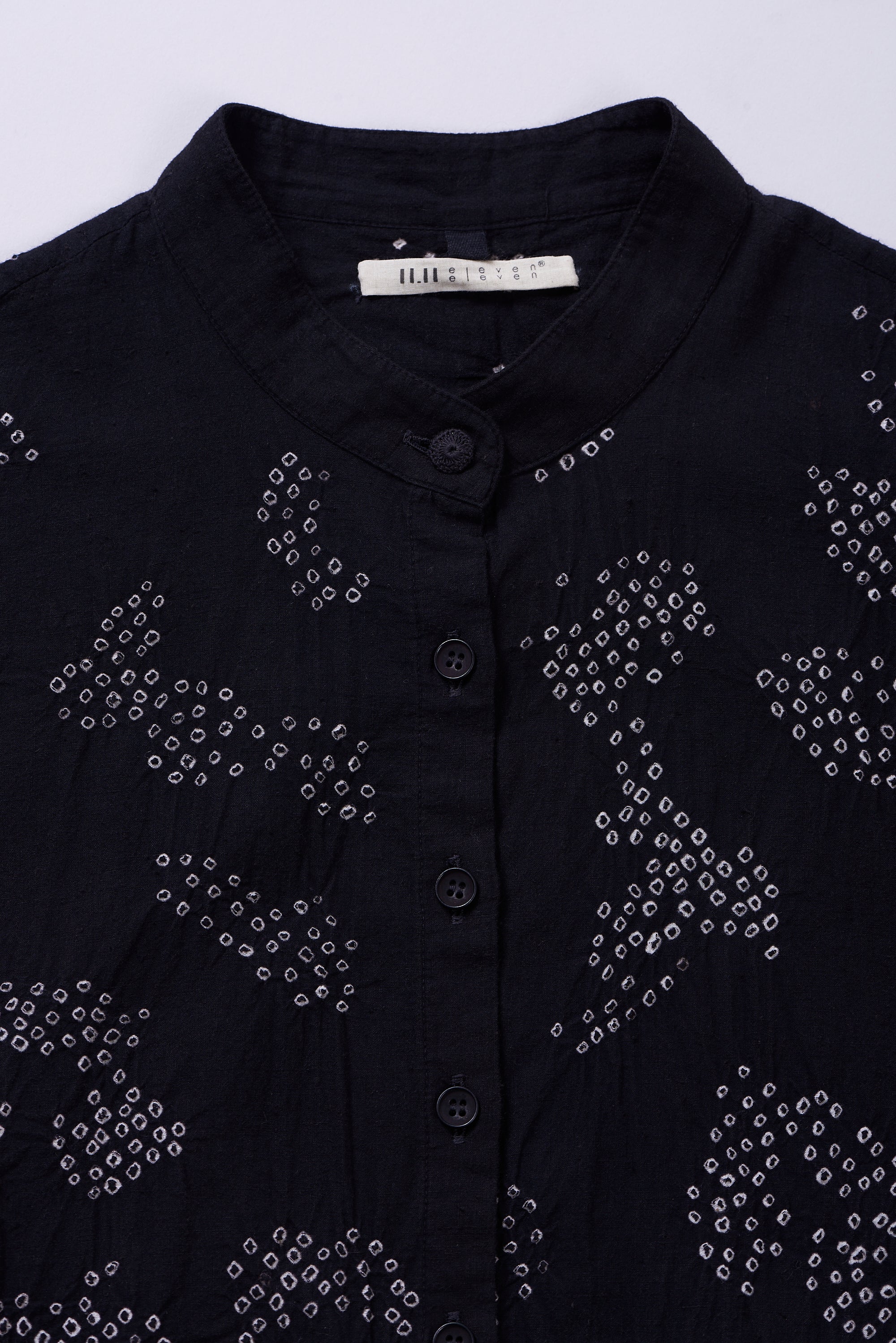 BLACK FINE COTTON BANDHANI SHIRT