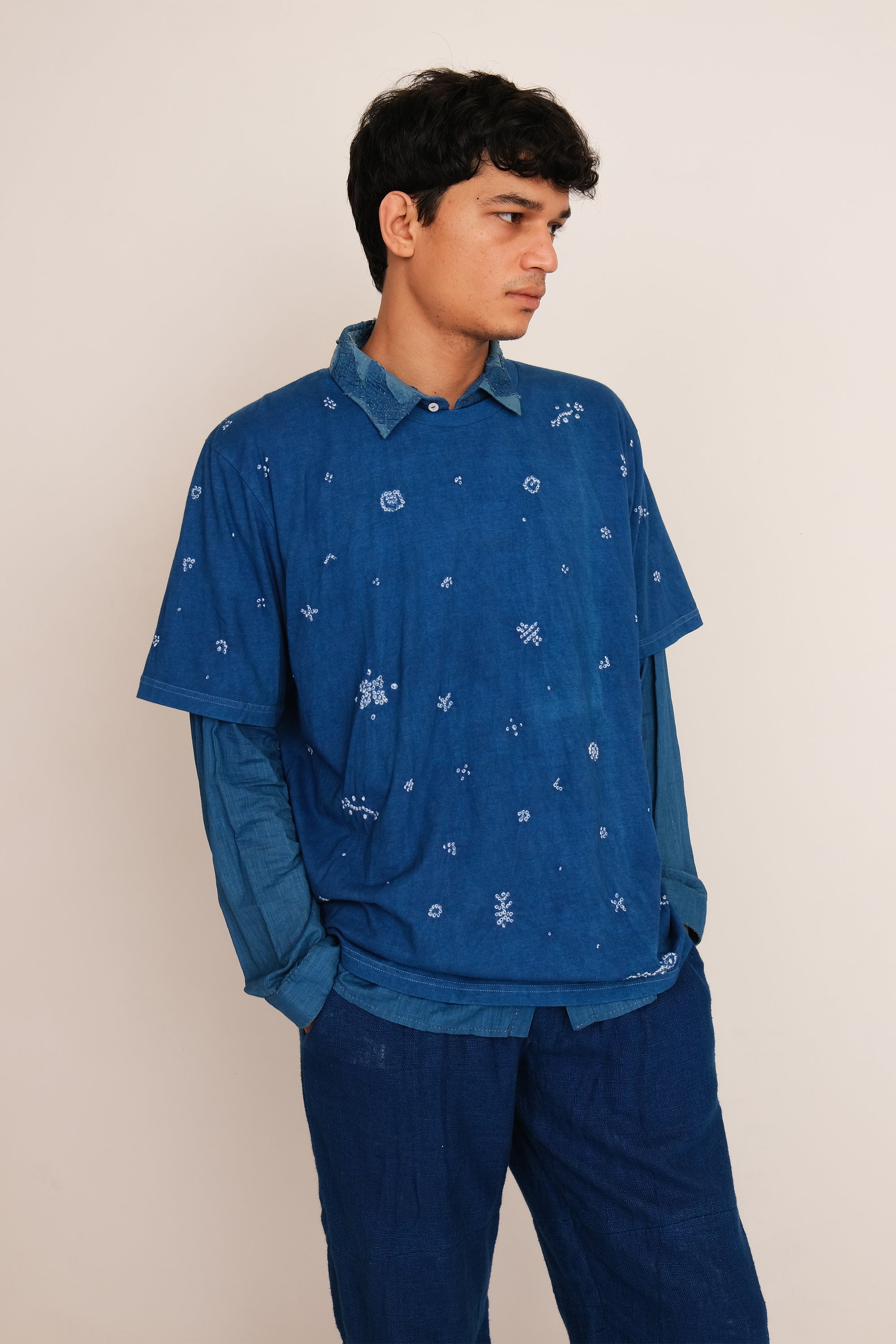 Indigo Bandhani Tee