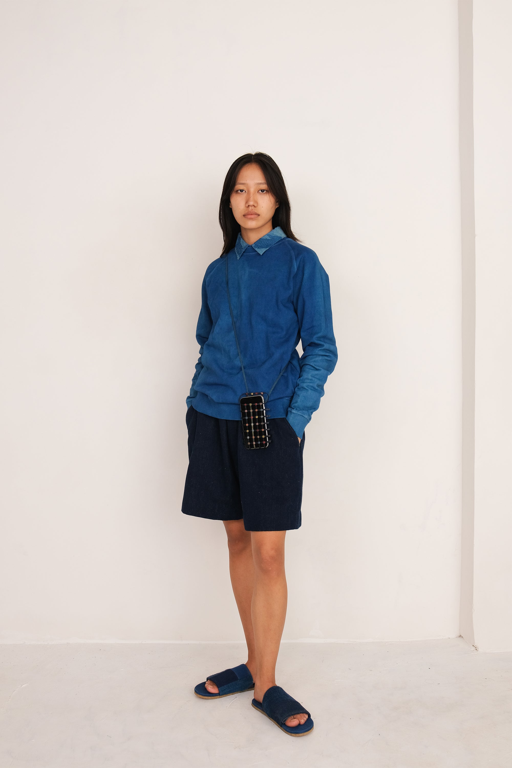 Medium Indigo Solid Organic Cotton Sweatshirt