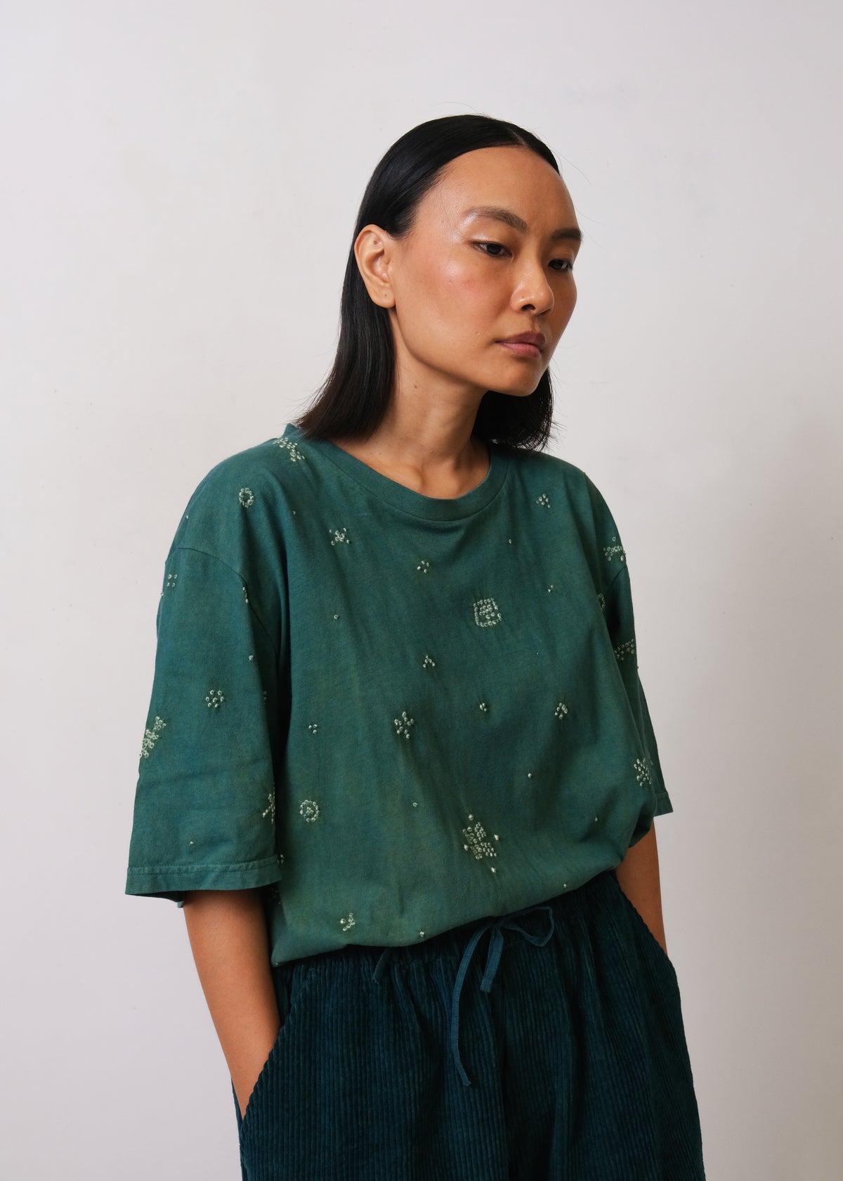 Unisex Corduroy Shorts in Bottle Green