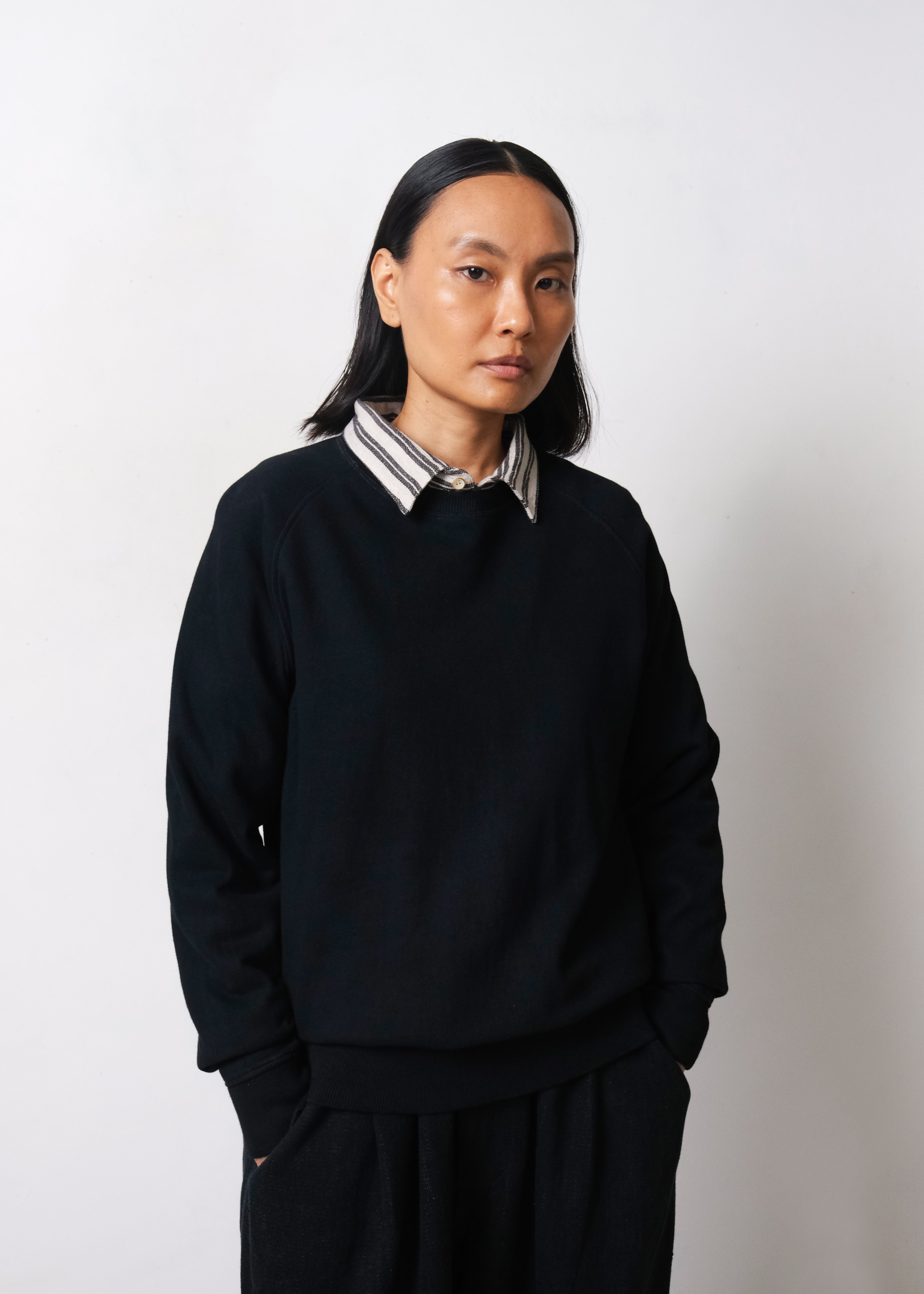 Black Solid Ungendered Organic Cotton Sweatshirt