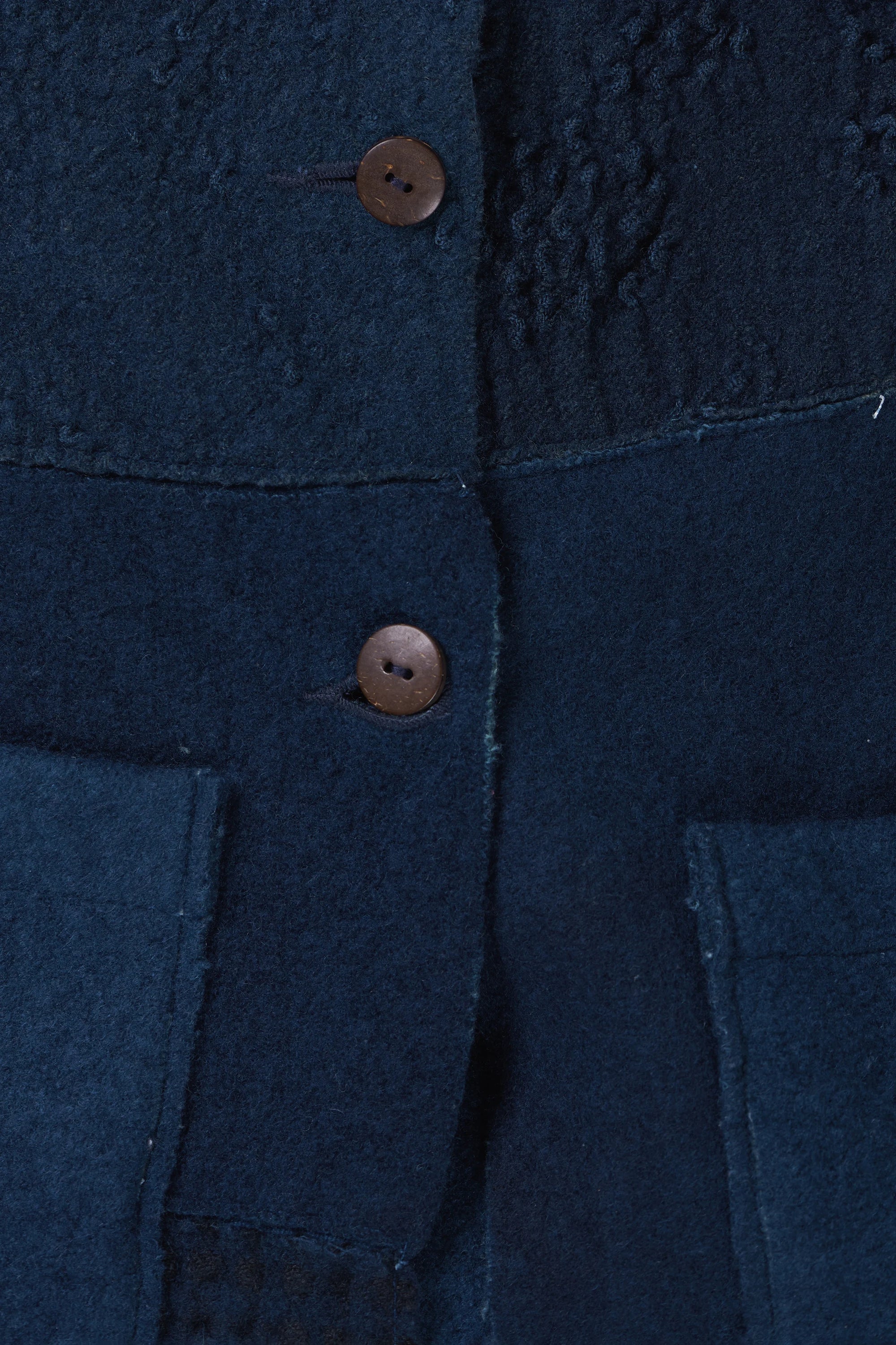 Worker jacket in felted wool with bandhani