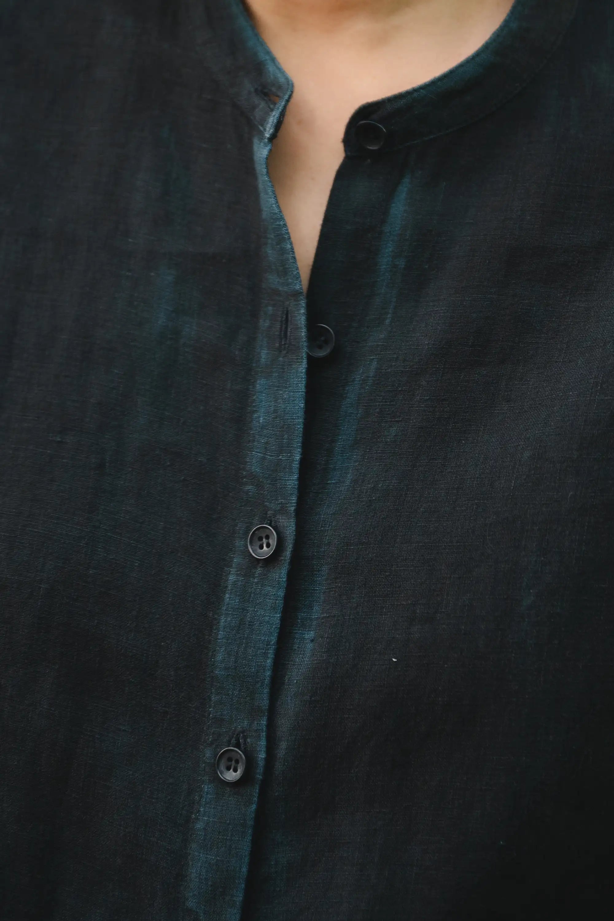 Women Linen Shirt in Black