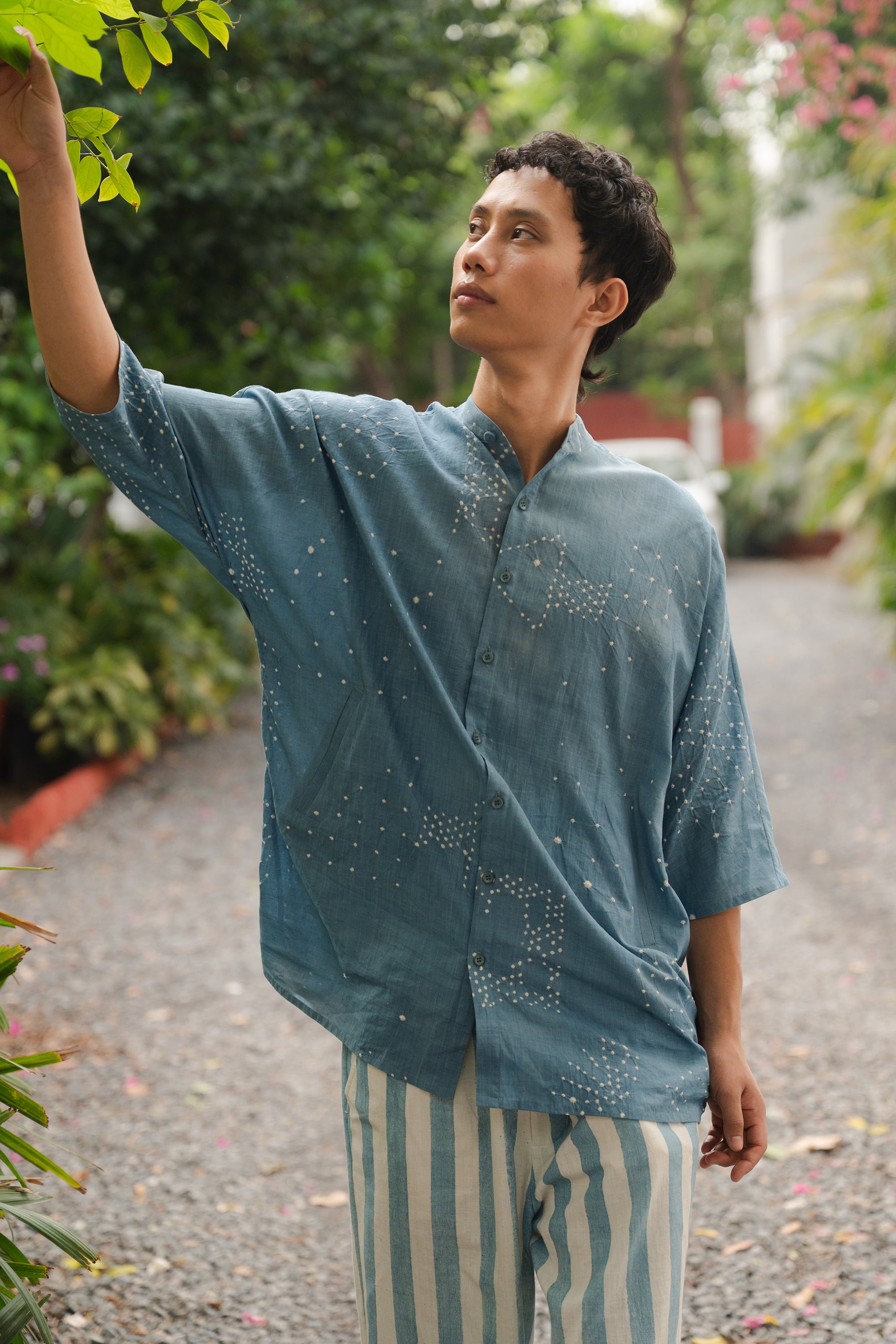 KIMONO SLEEVE BANDHANI SHIRT