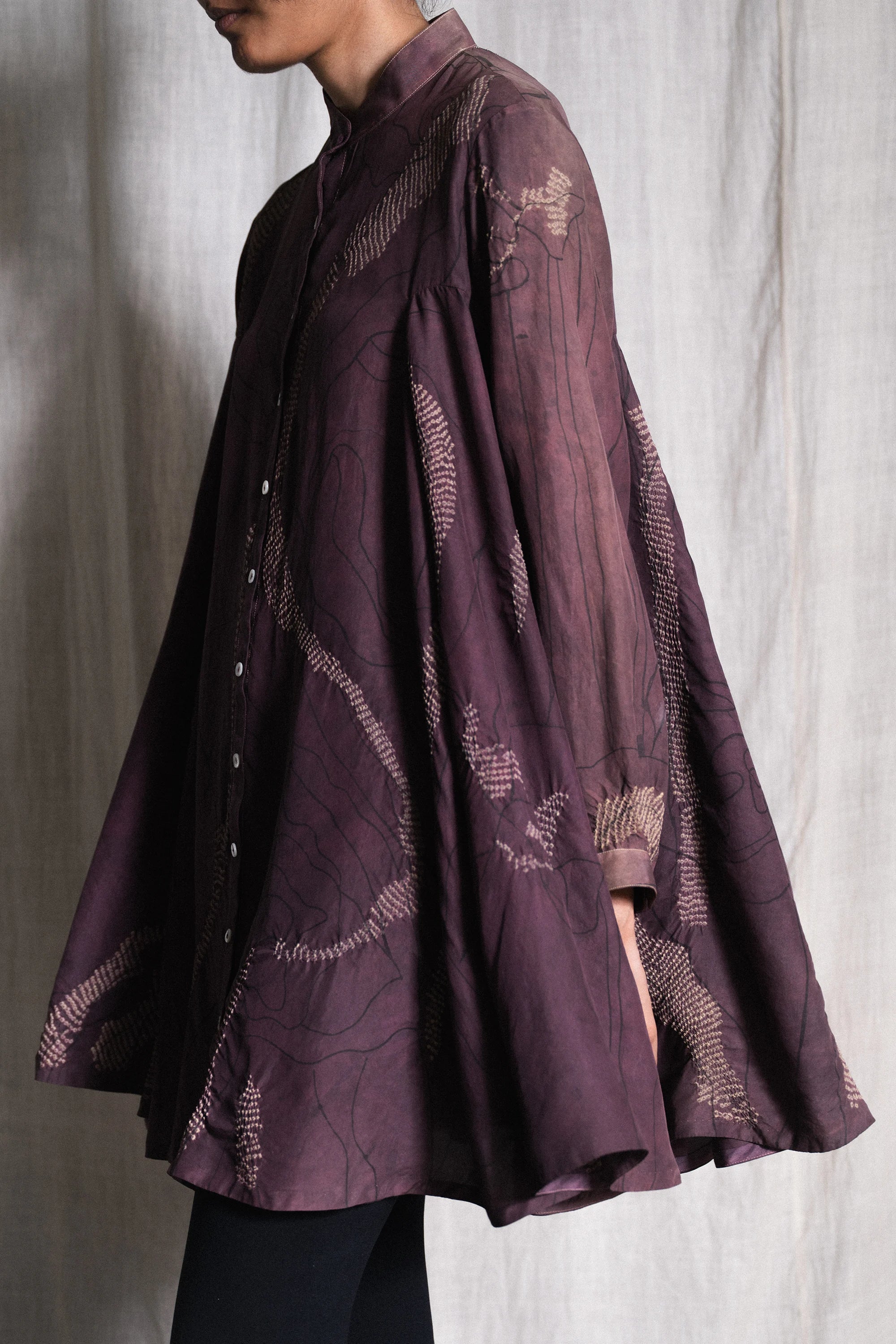 Nkeidn Silk Shirt with Bandhani