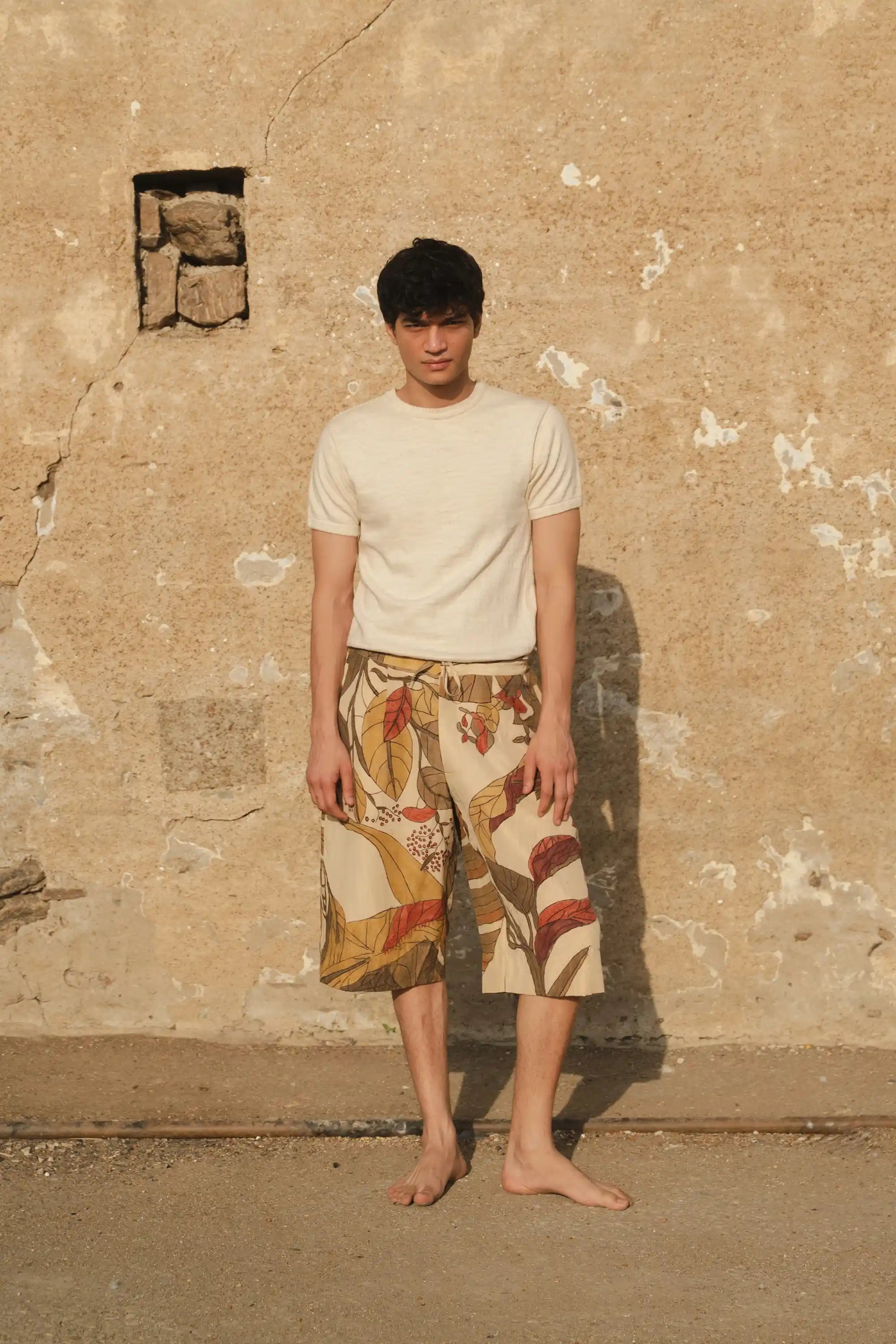 Tros Silk Handpainted Relaxed Pants