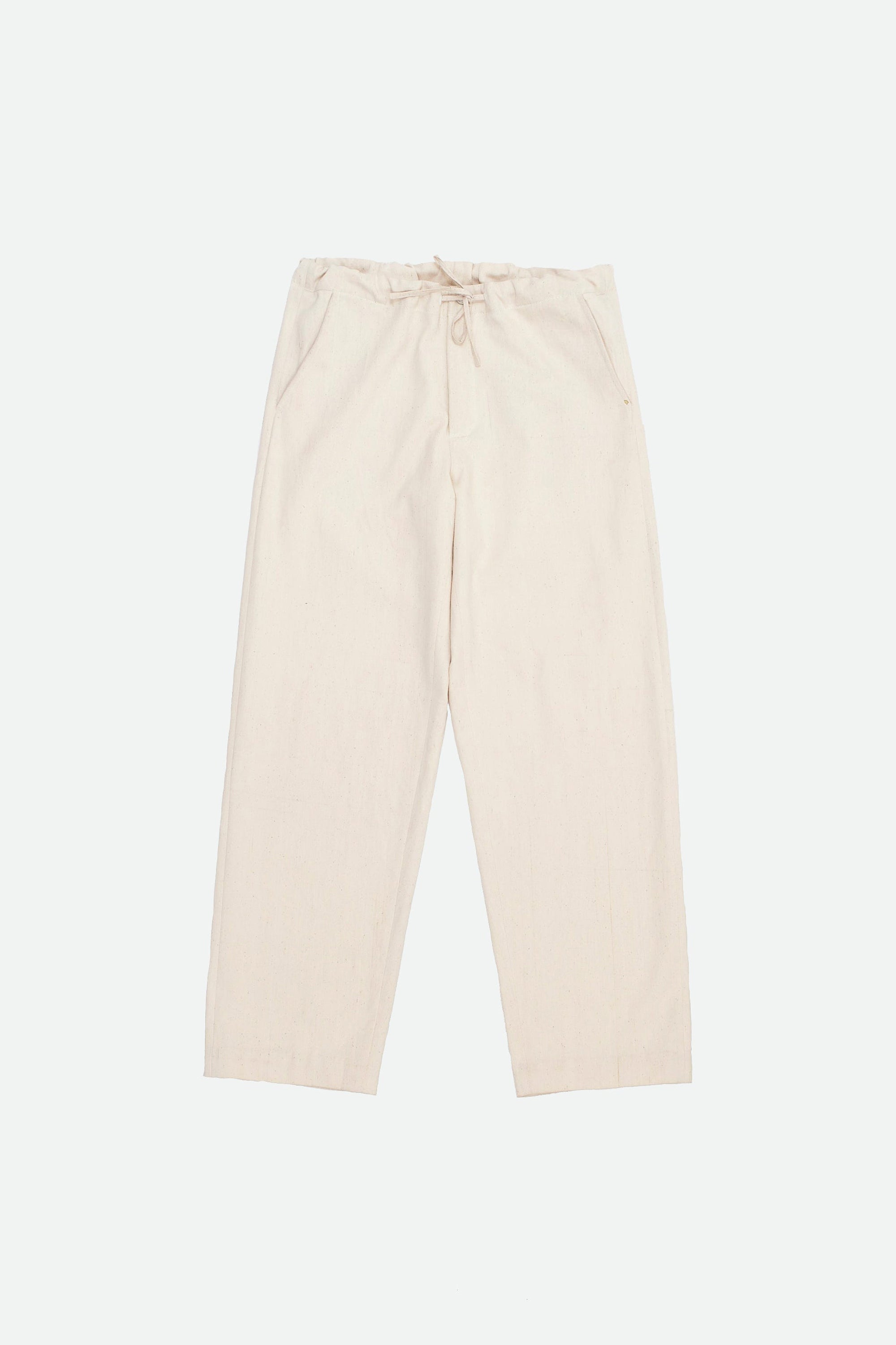 OFF-WHITE DRAWSTRING DENIM TROUSERS
