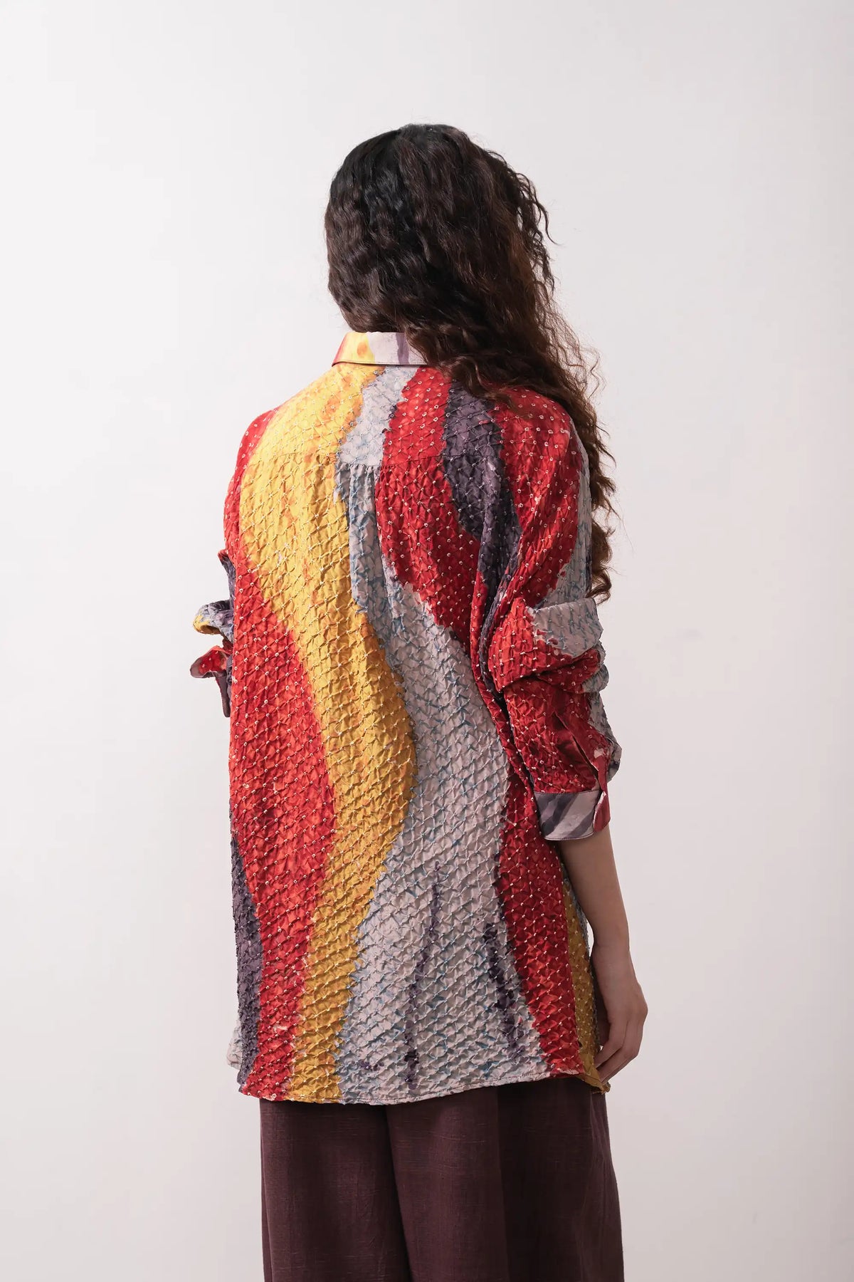 Silk Relaxed Bandhani Shirt