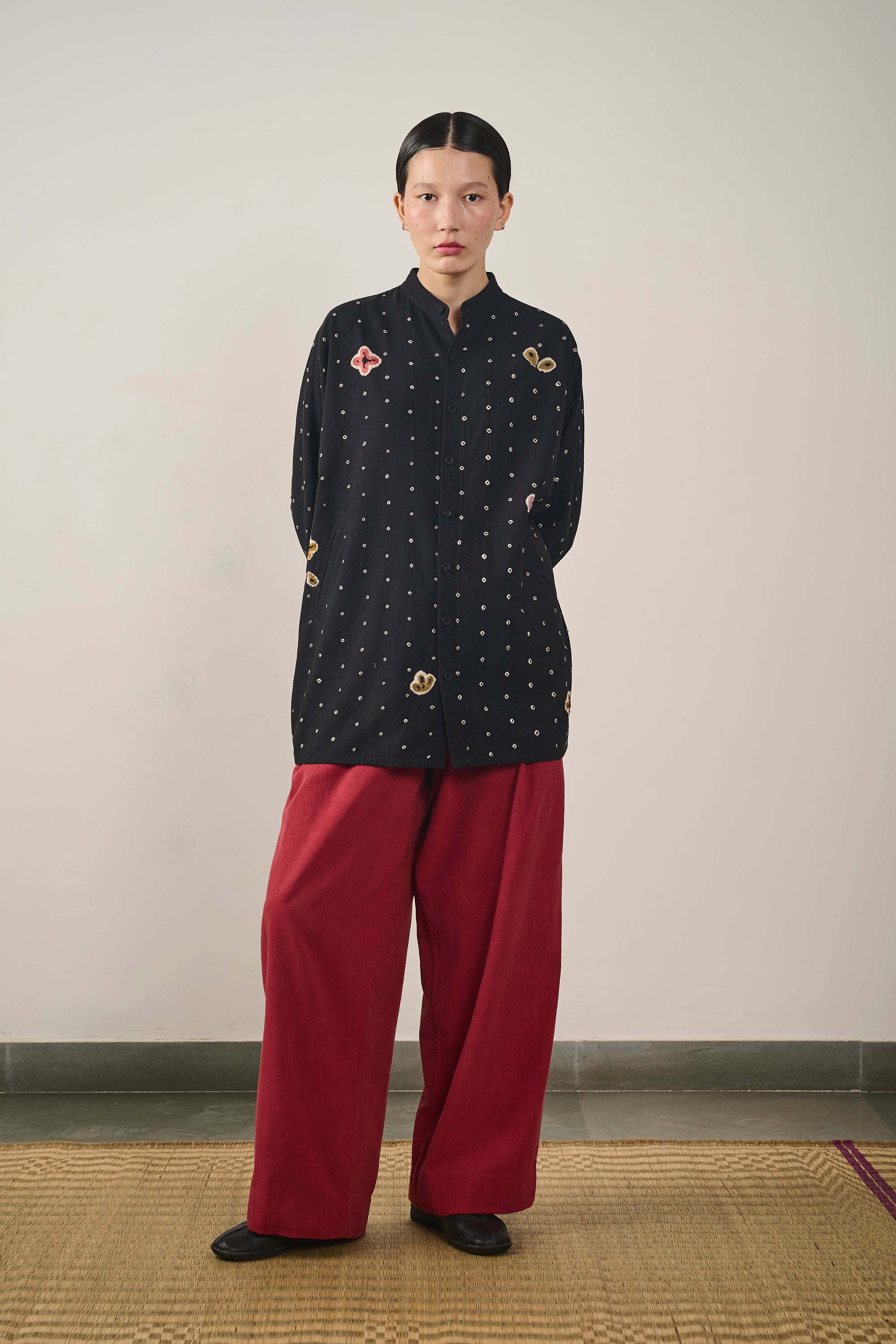 ALL-OVER BANDHANI KIMONO HALF SLEEVE SHIRT