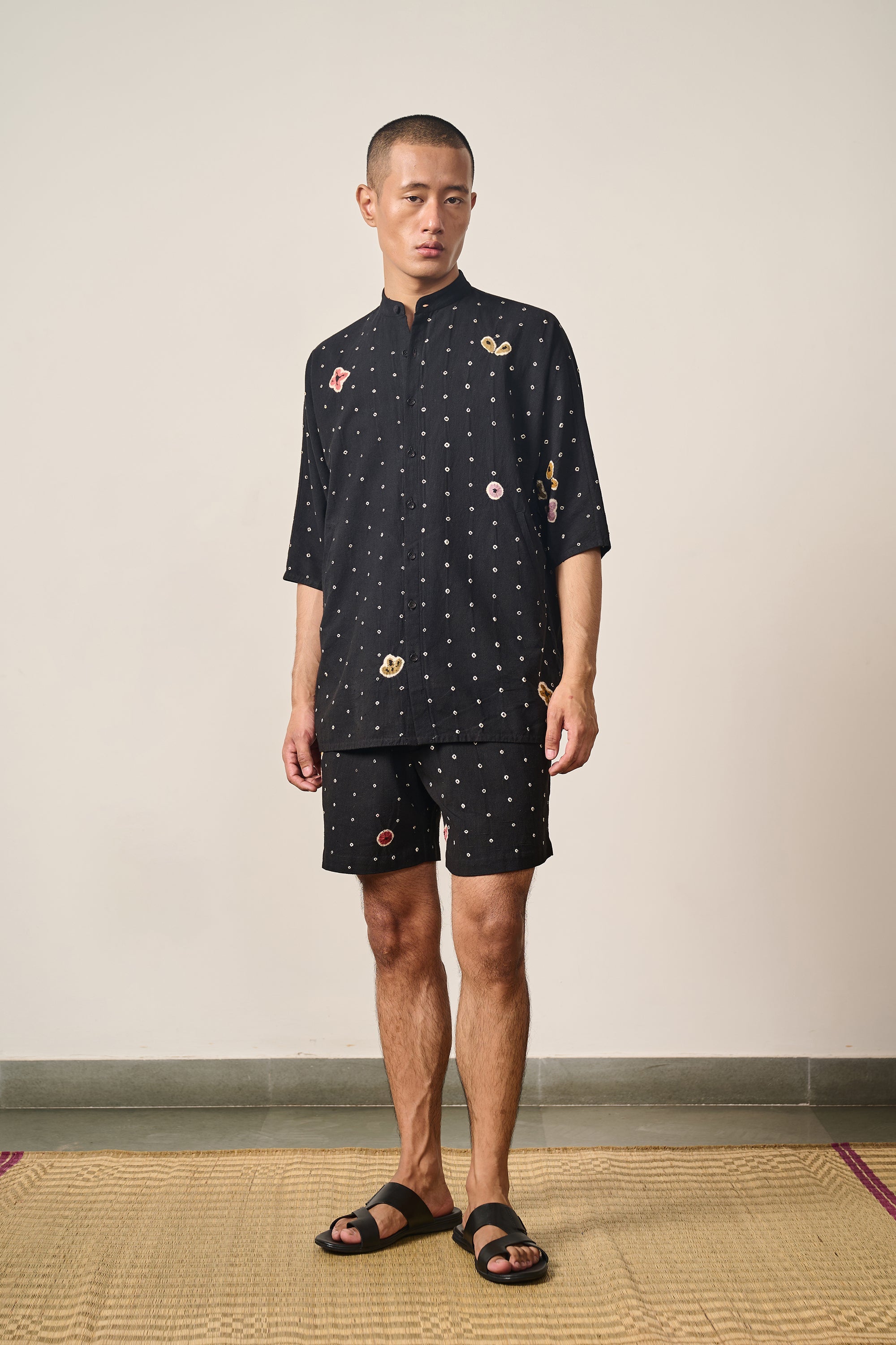 All-Over Bandhani Kimono Half Sleeve Shirt