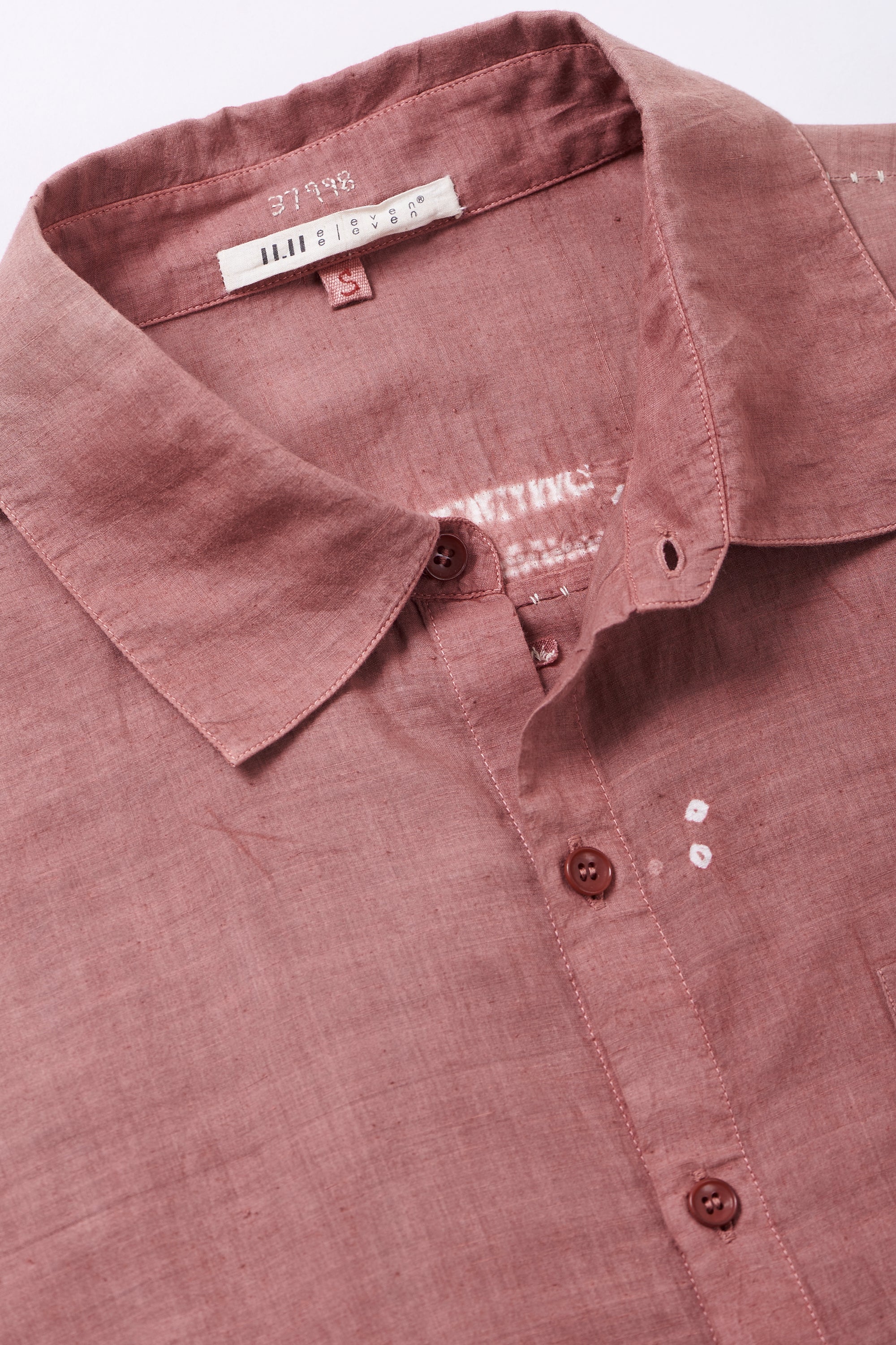 ROGUE PINK RELAXED FIT FINE COTTON SHIRT CRAFTED WITH SHIBORI MOTIFS
