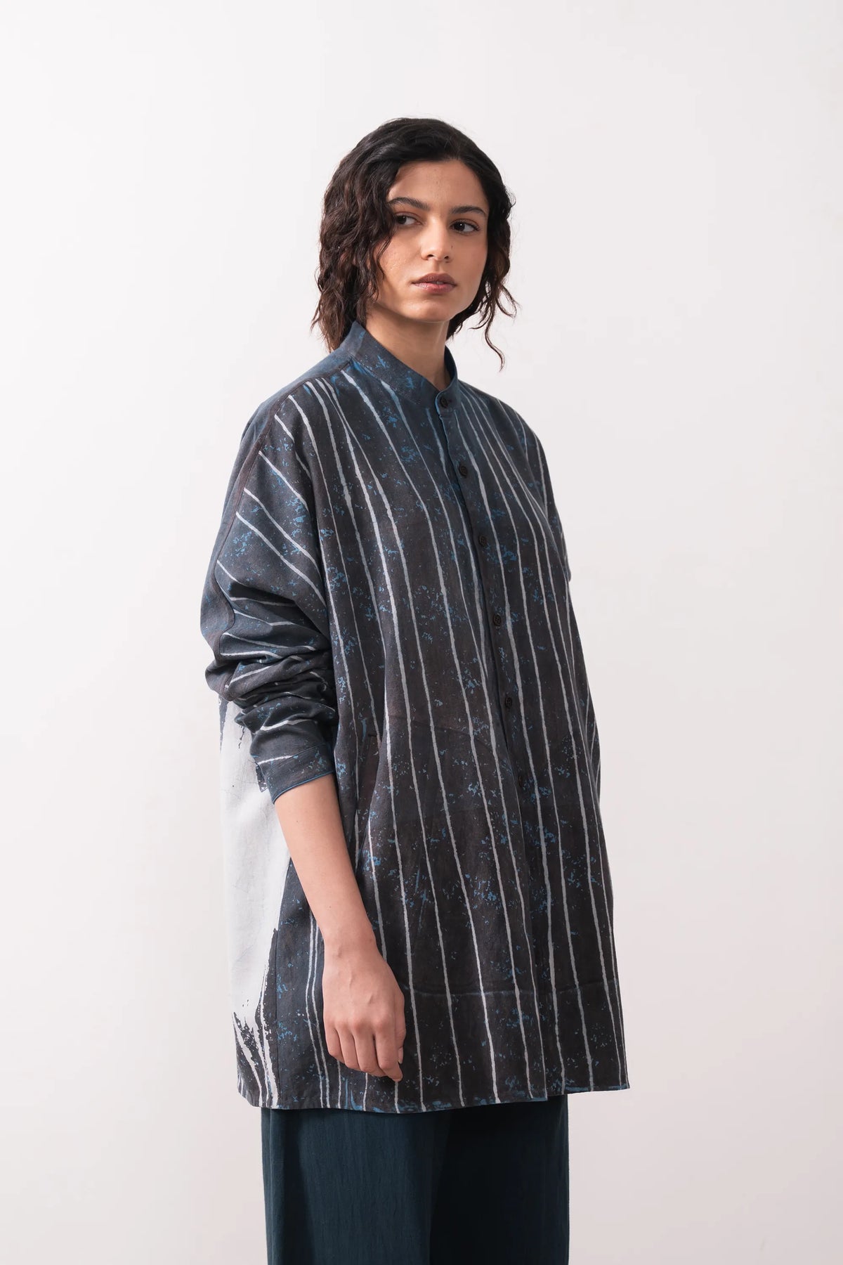 Midnight Indigo Kimono Sleeve Shirt