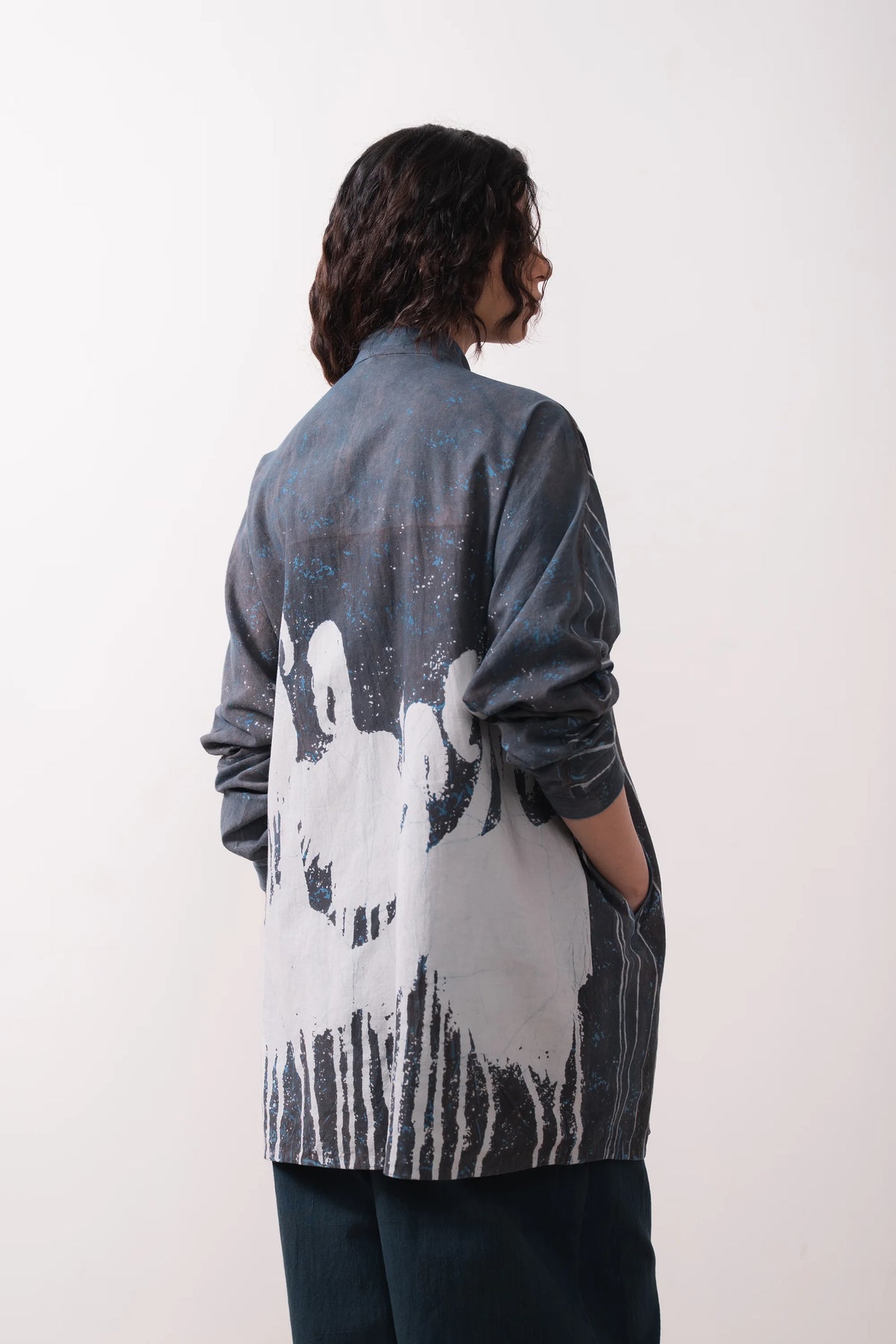 Midnight Indigo Kimono Sleeve Shirt