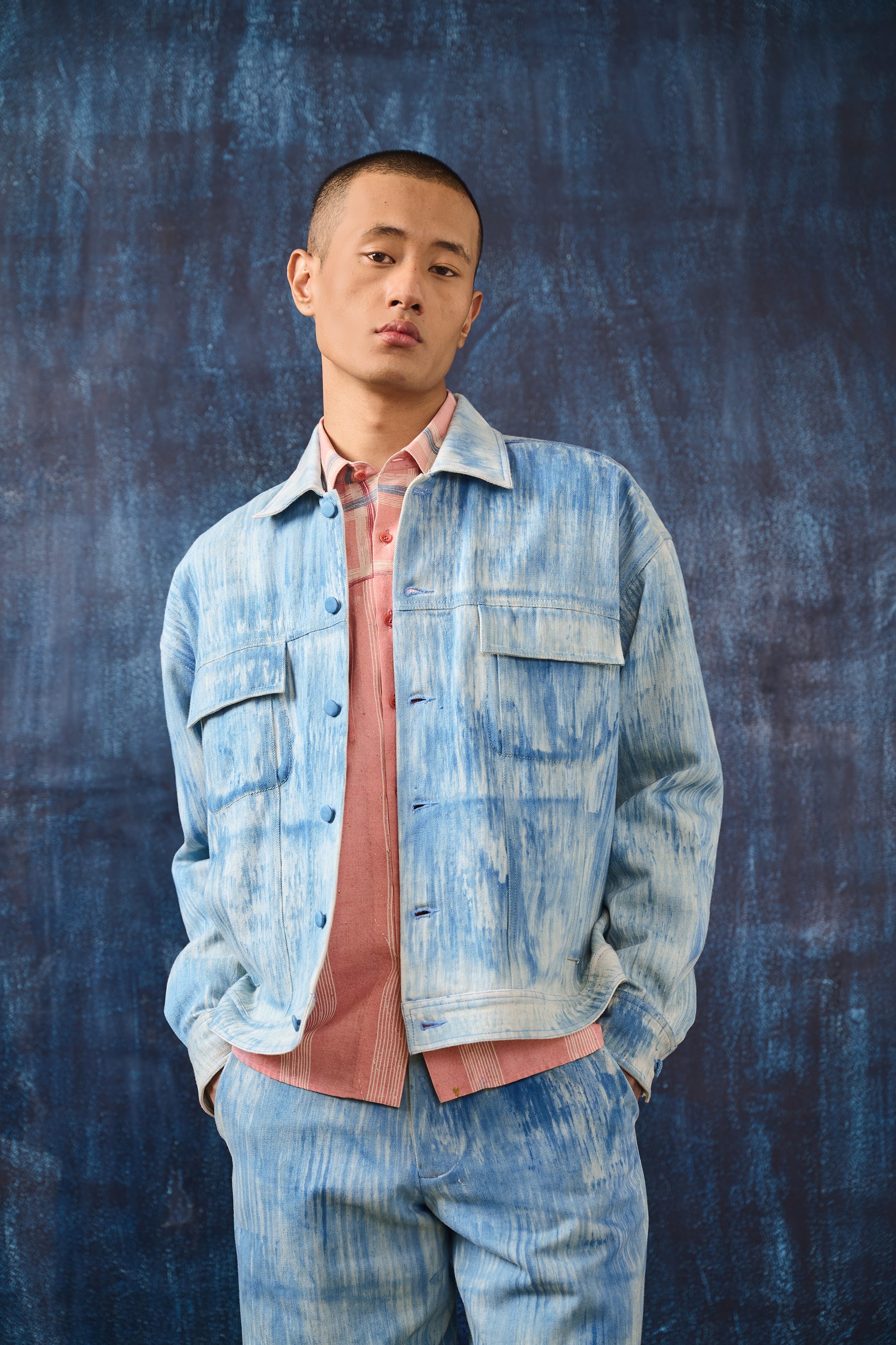 HAND-BRUSHED INDIGO JACKET