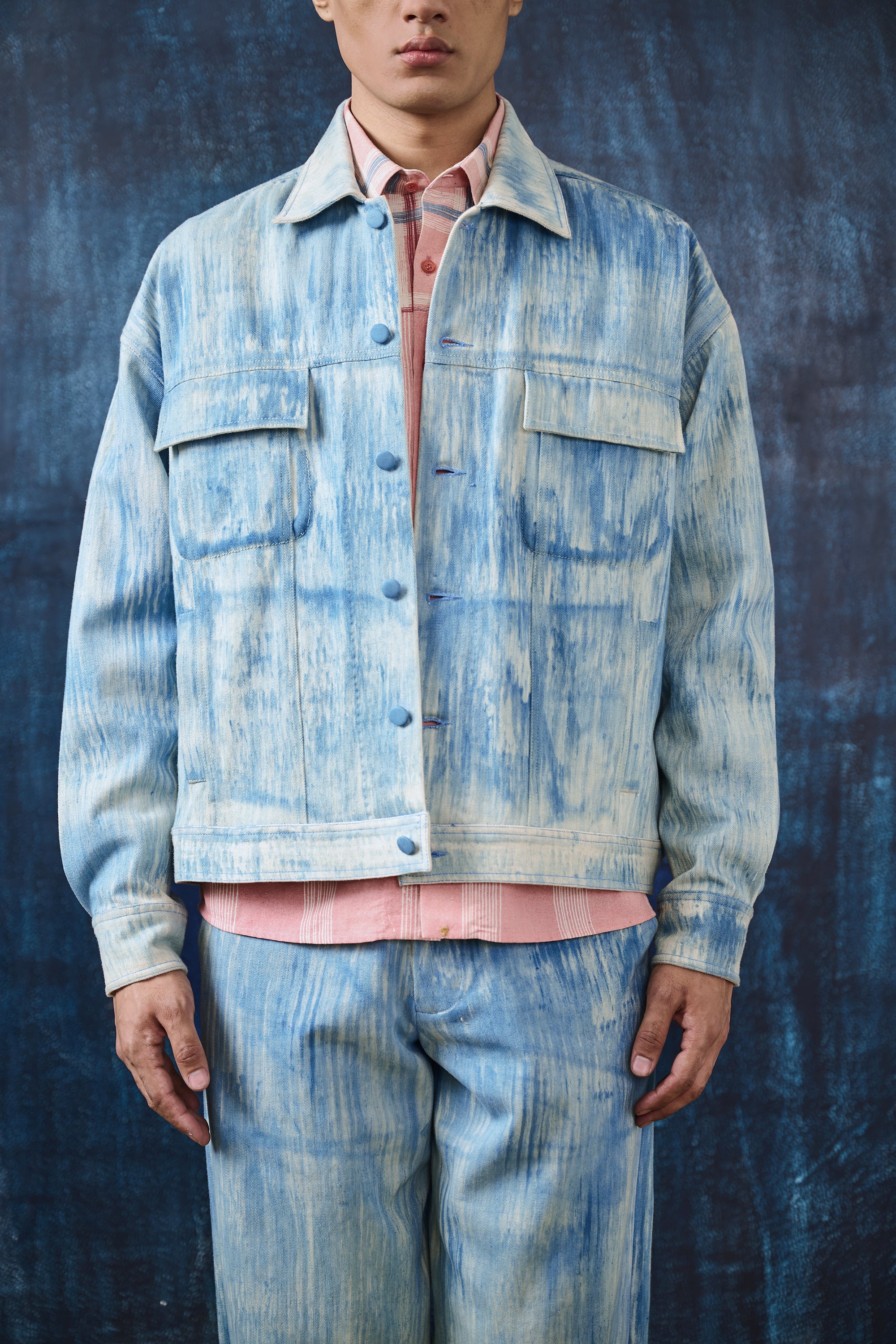 HAND-BRUSHED INDIGO JACKET
