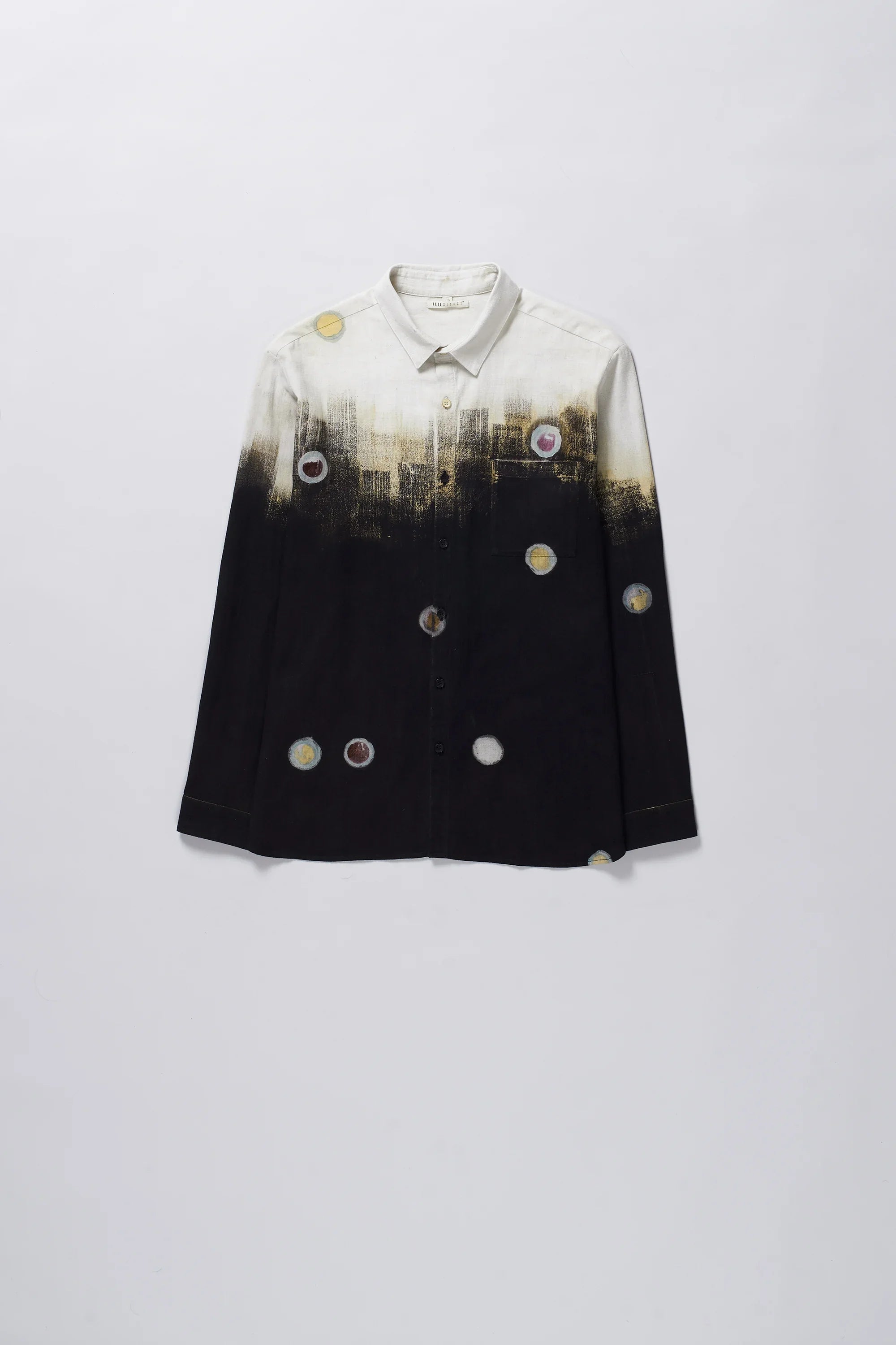 Cotton Shirt with Handpainted Brush Strokes