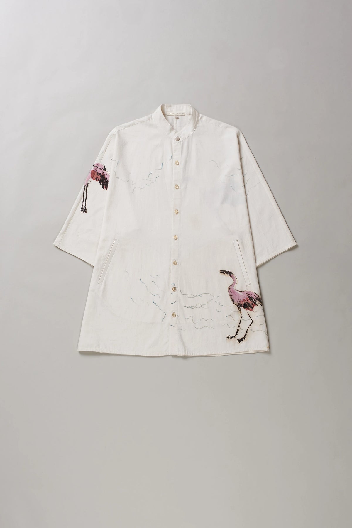 Handpainted Macca Shirt in Ecru