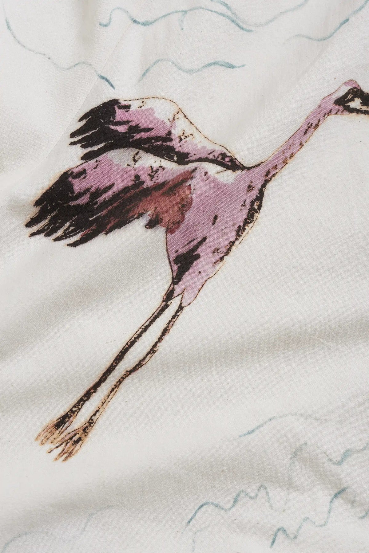 Handpainted Band Collar Shirt in Ecru