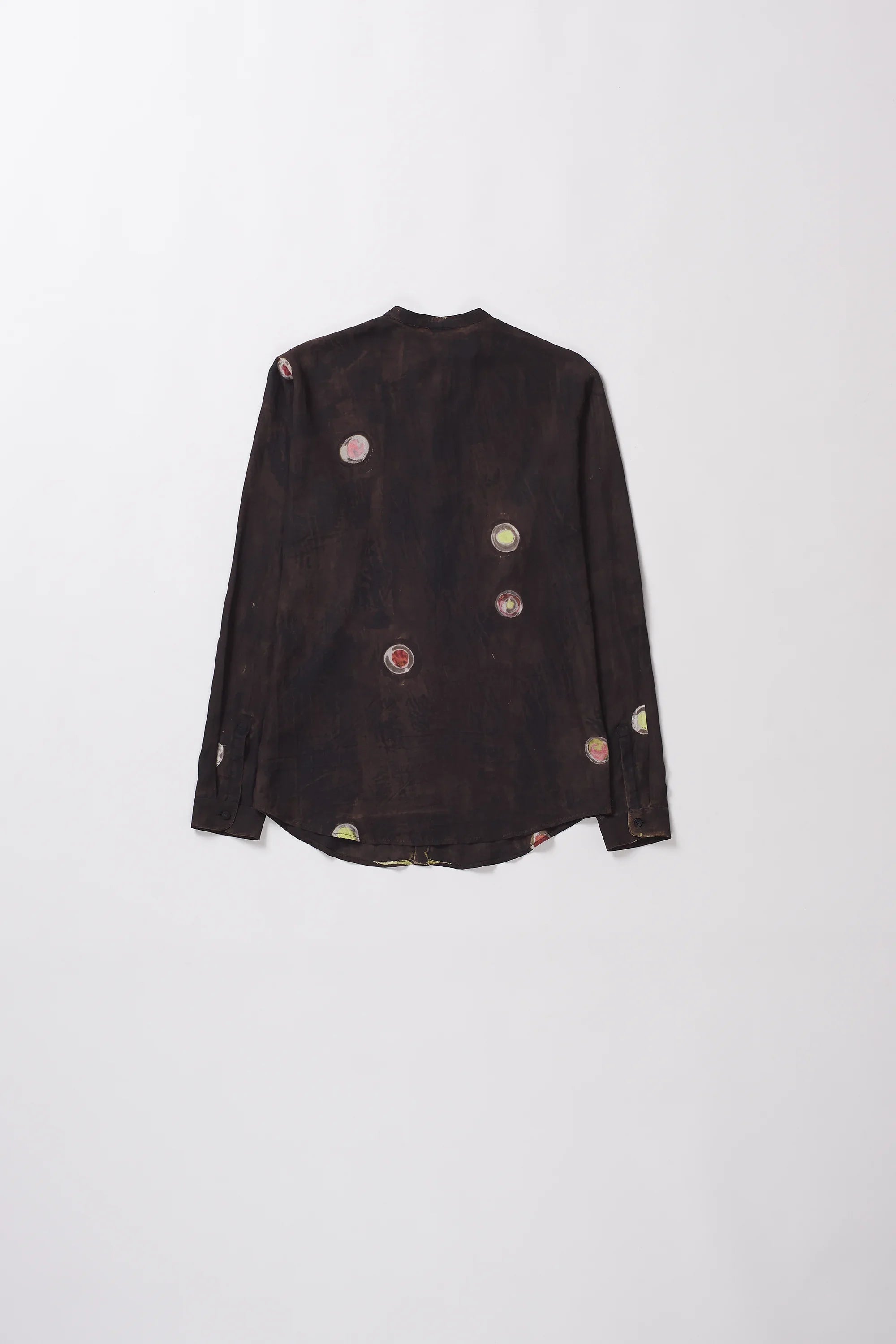 Band Collar Shirt Hand Painted