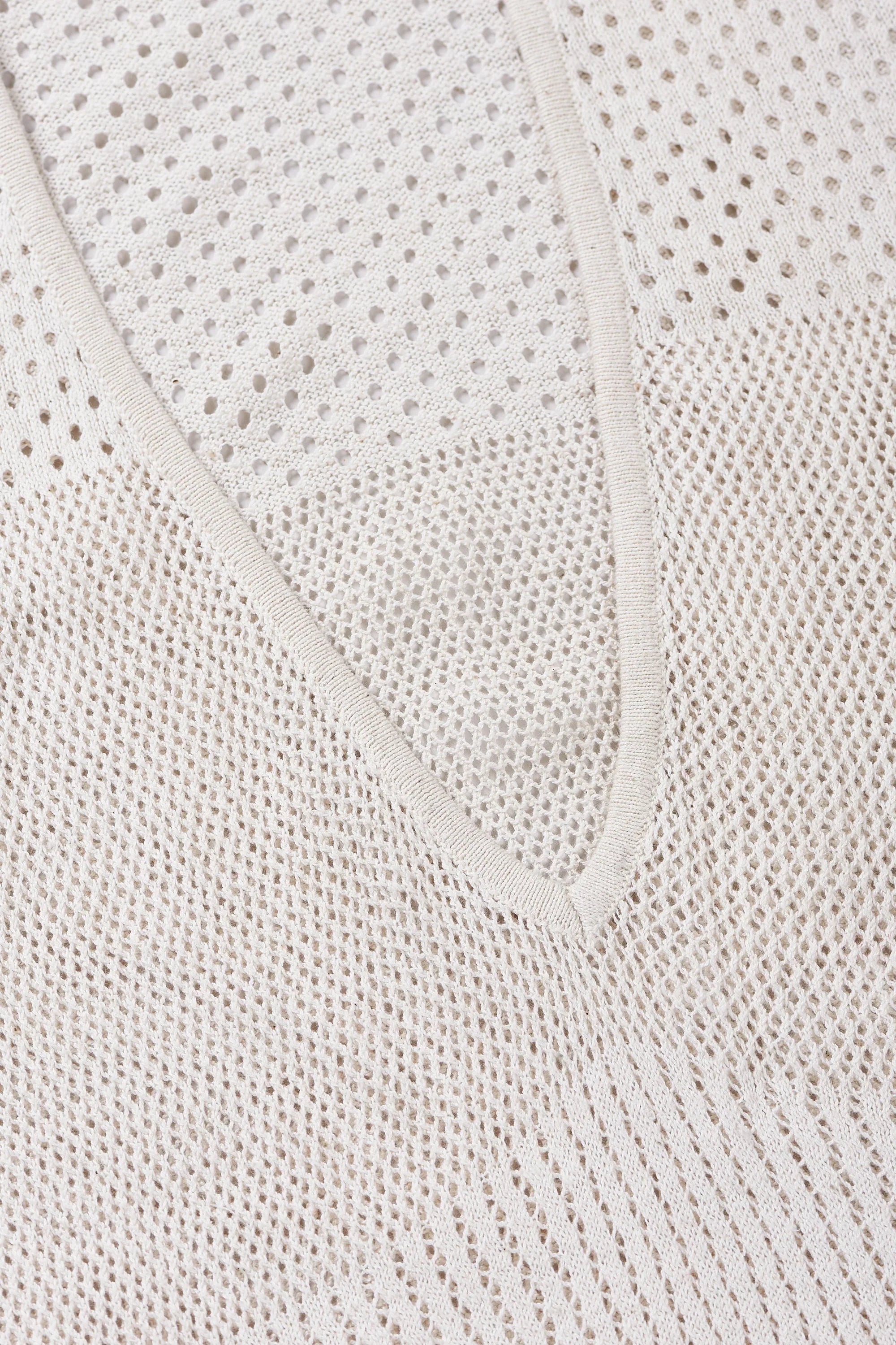 Women Plunge Neck Ecru T-Shirt