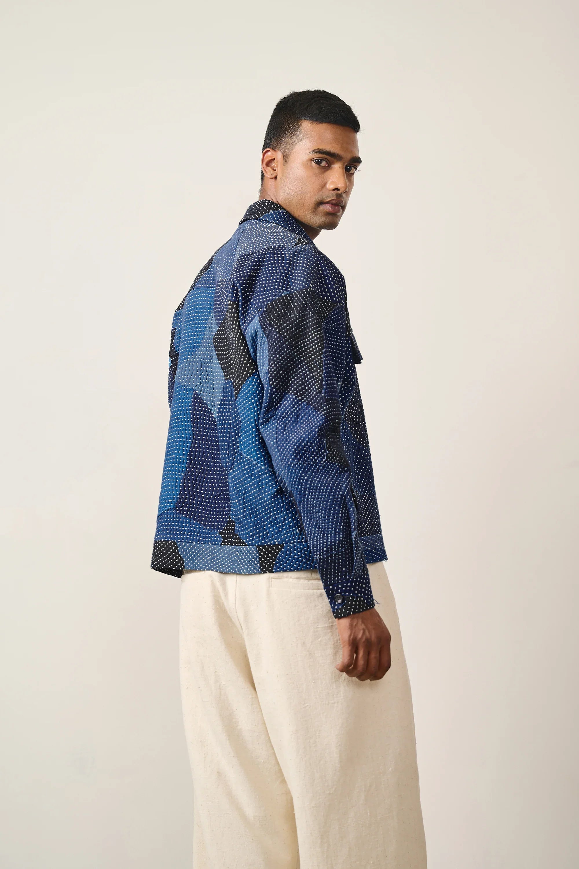 Kantha Patchwork Button Down Jacket