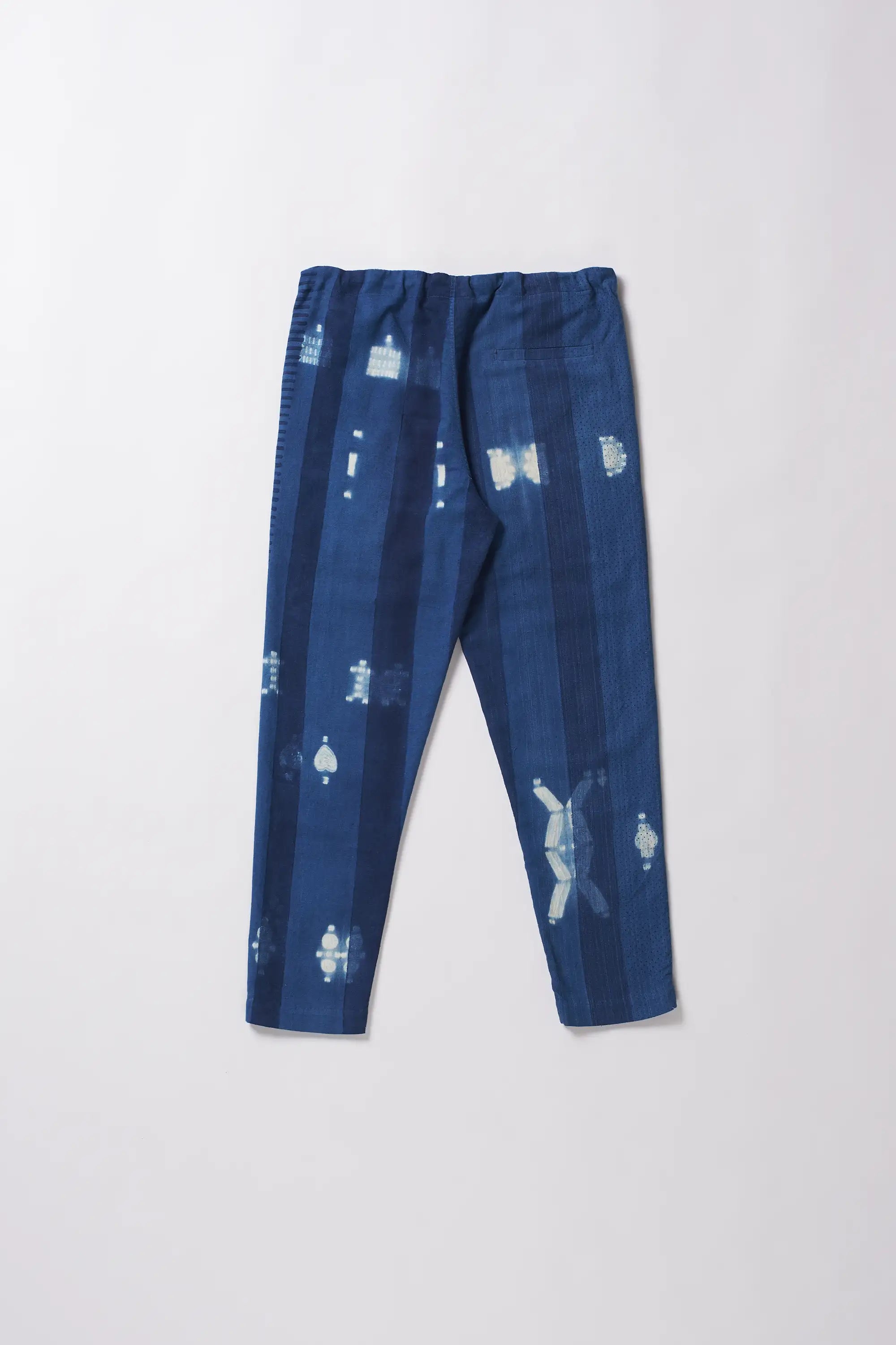 Back image of a shibori pant