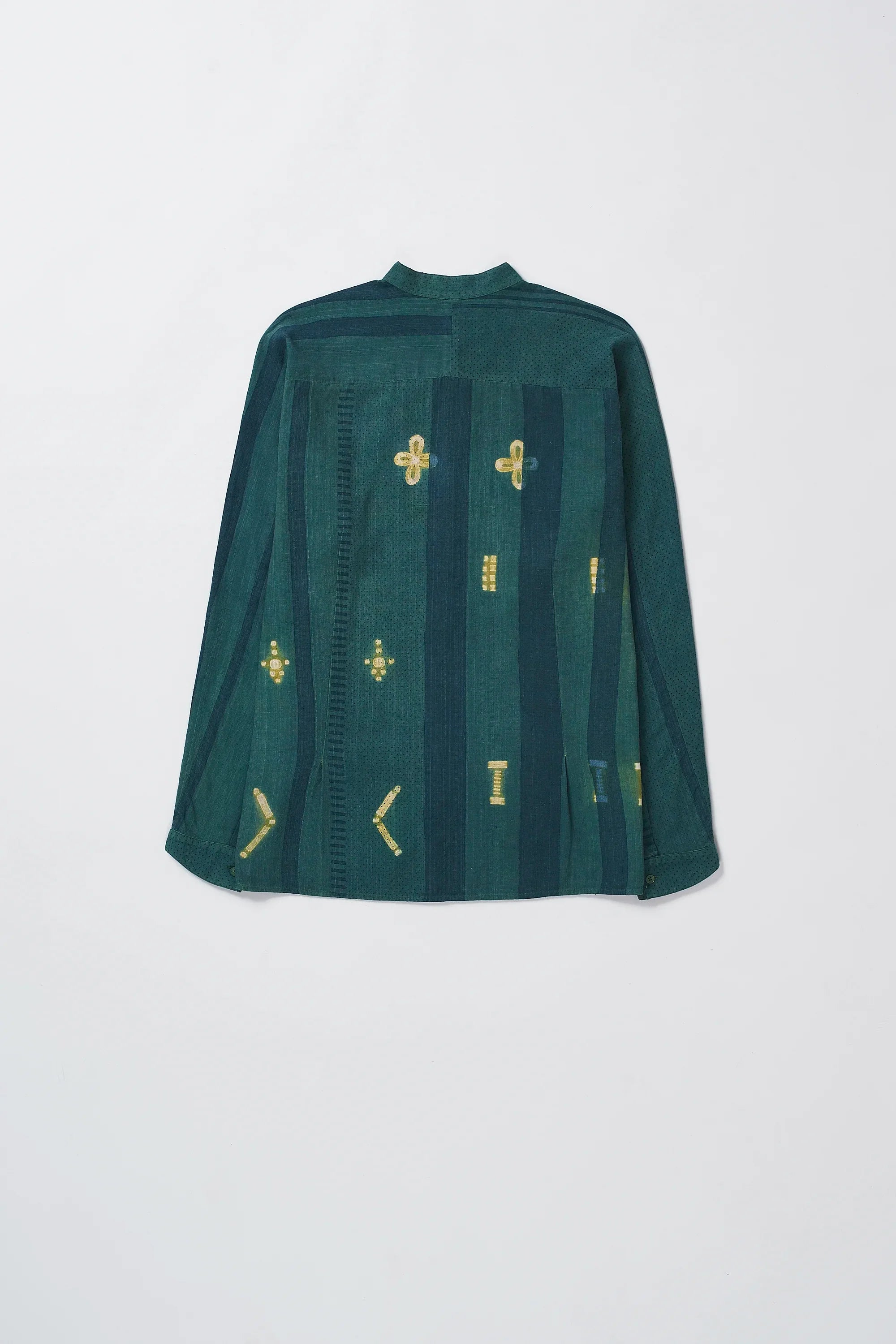 Block Printed Shirt With Shibori