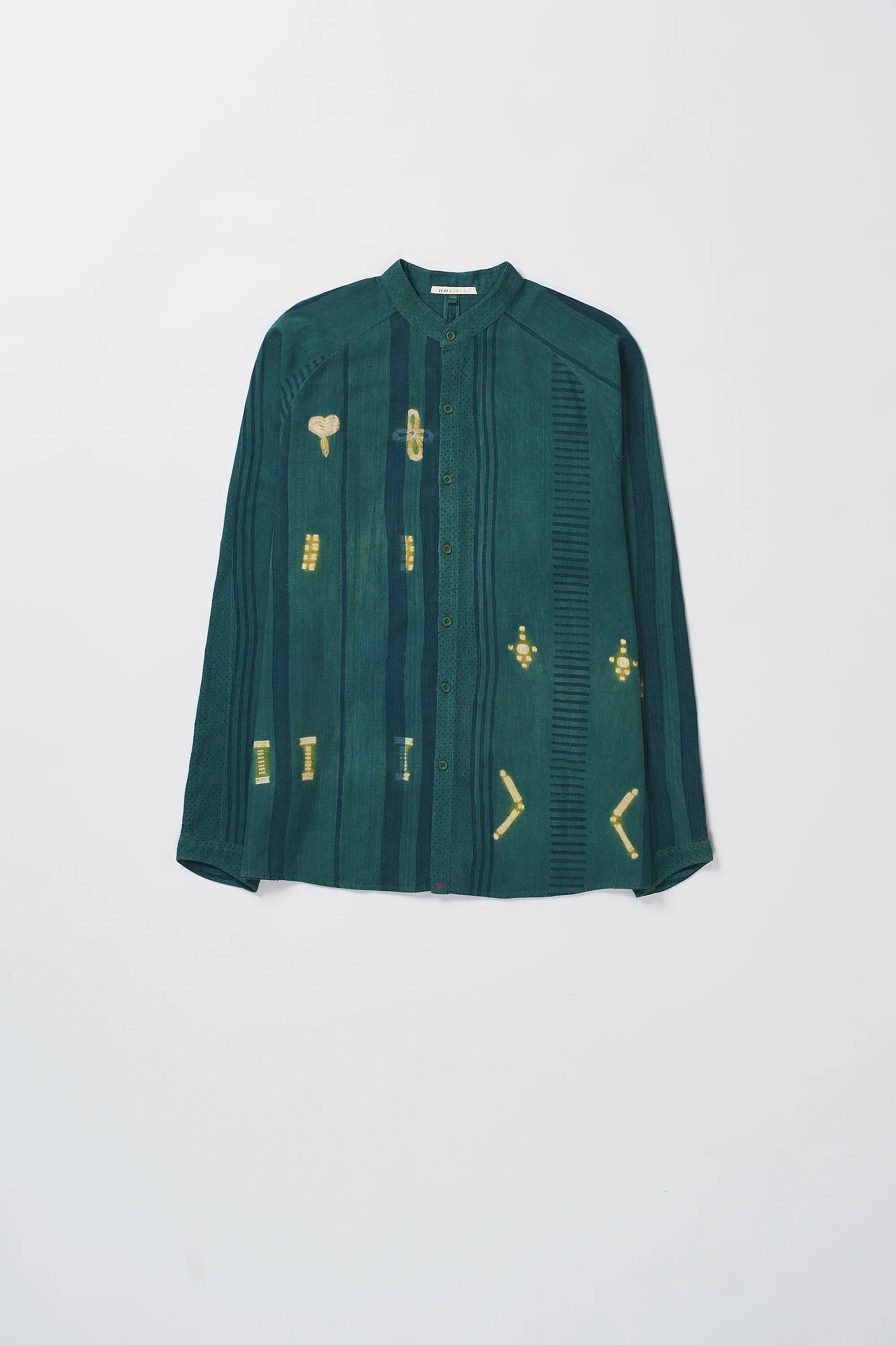 Block Printed Shirt With Shibori