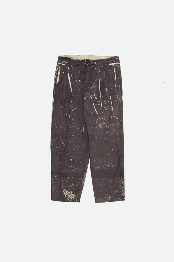 SCREEN PRINTED PLEATED TROUSERS