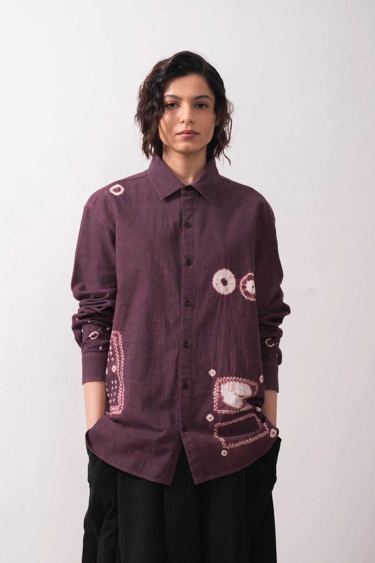 Relaxed Fit Shirt in Purple Red