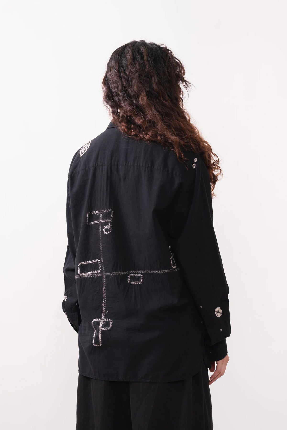 Mul Cotton Black Shibori Shirt