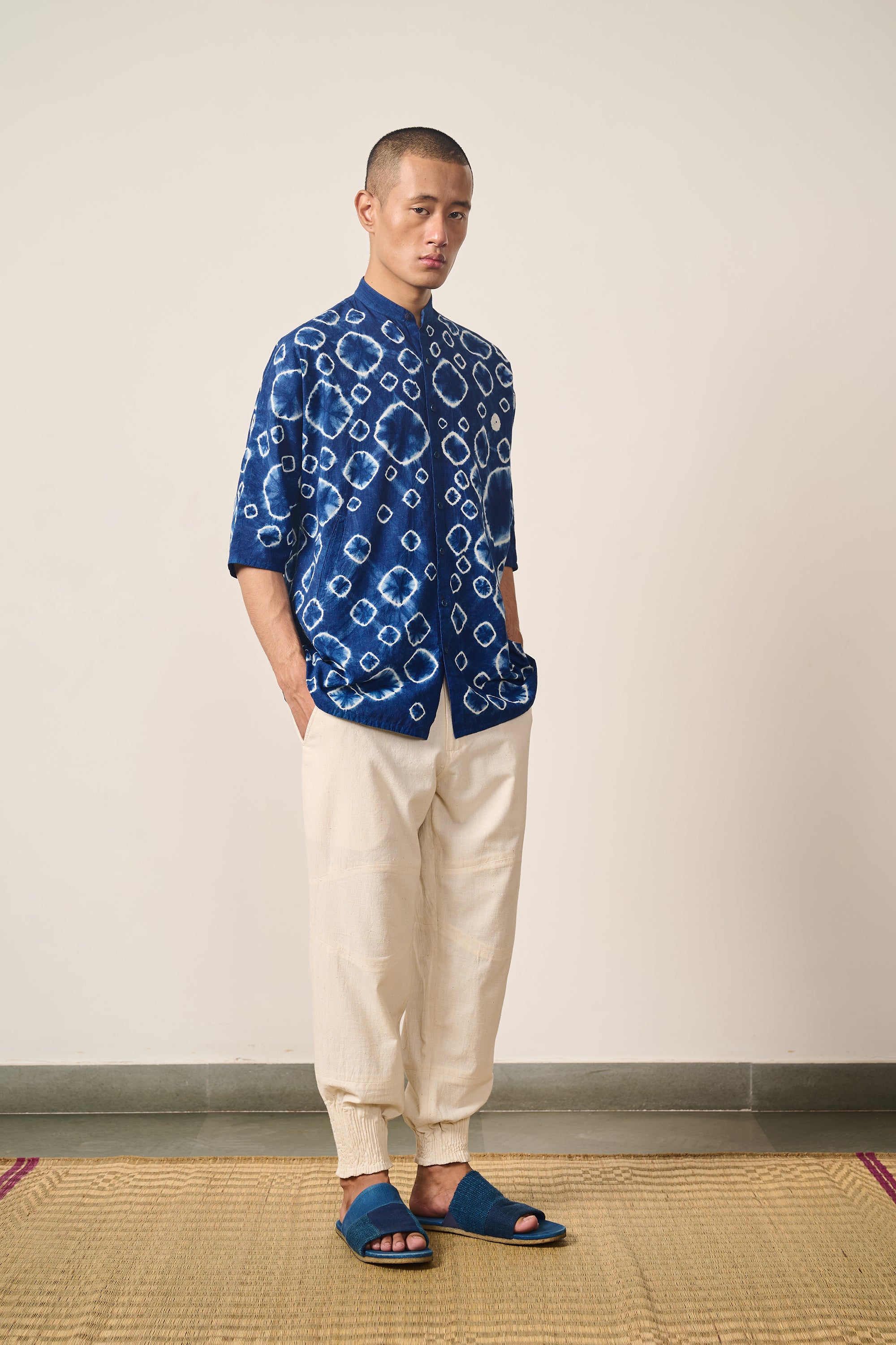 SHIBORI KIMONO HALF SLEEVE SHIRT